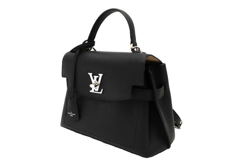 Authentic Louis Vuitton Black Grained Calf Leather LockMe Ever BB Bag