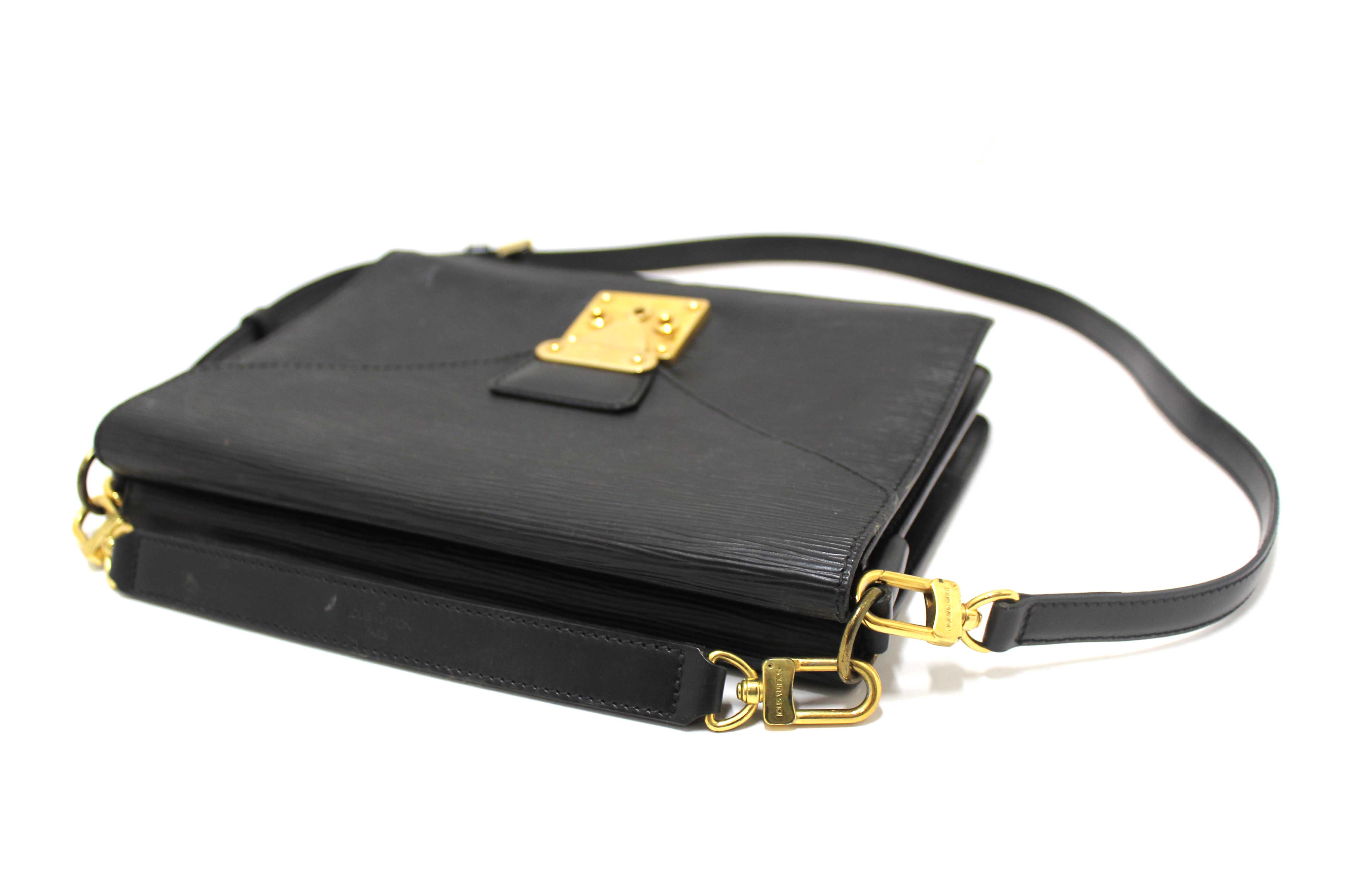 Authentic Vintage Louis Vuitton Black Epi Leather Biface Crossbody Bag