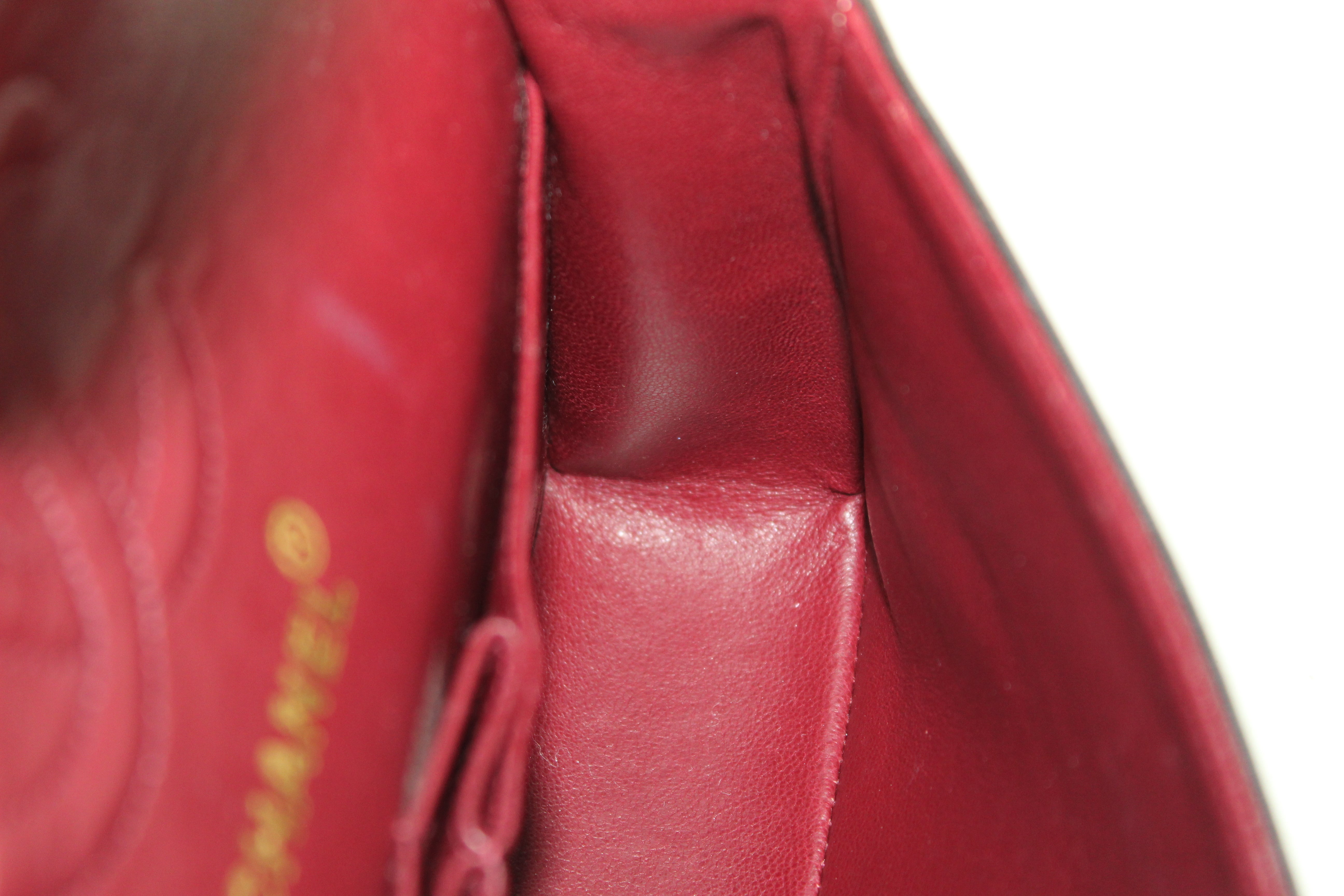 Authentic Chanel Vinatge Black Lambskin Leather Classic Medium Double Flap Bag