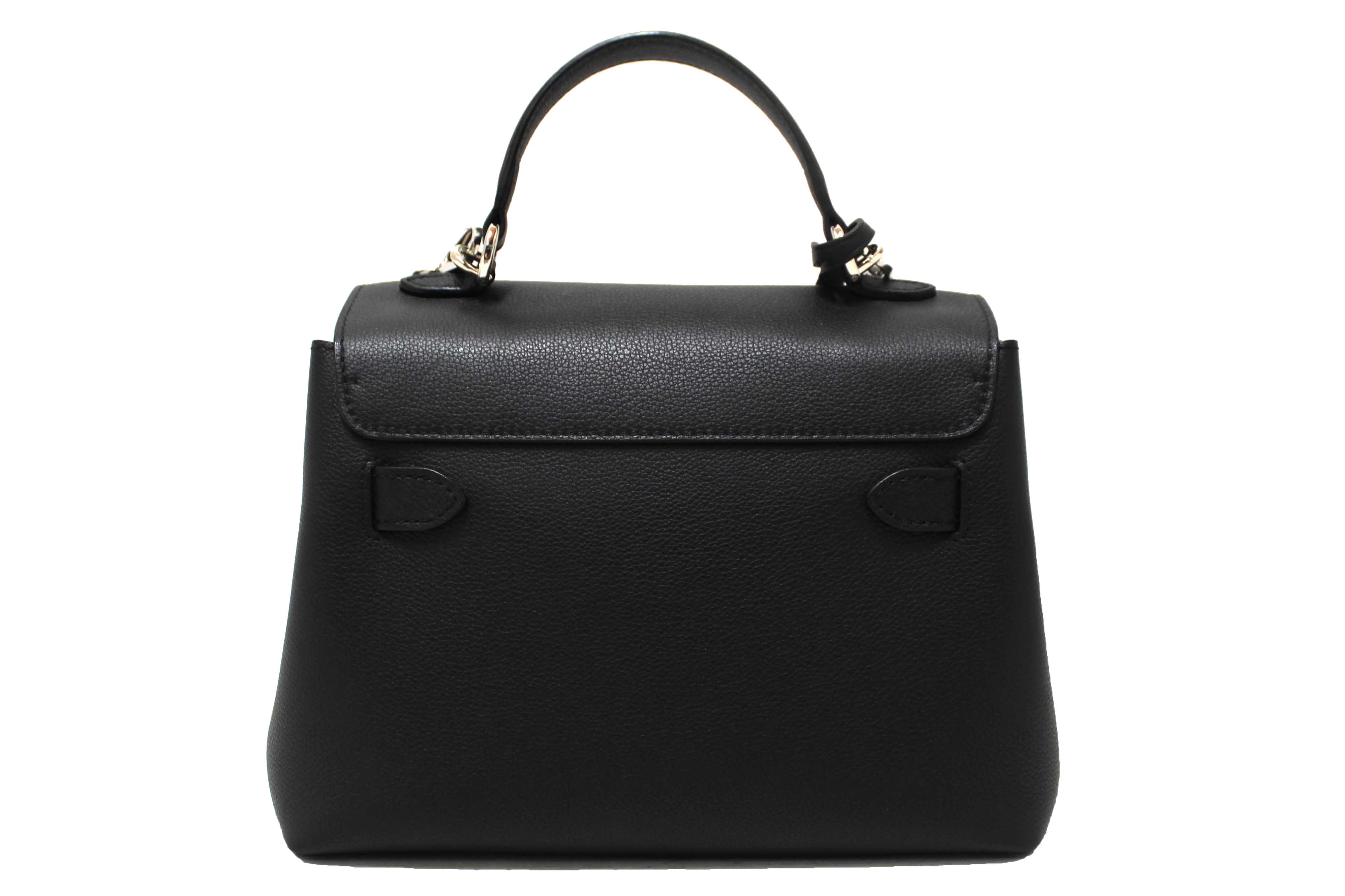 Authentic Louis Vuitton Black Grained Calf Leather LockMe Ever BB Bag