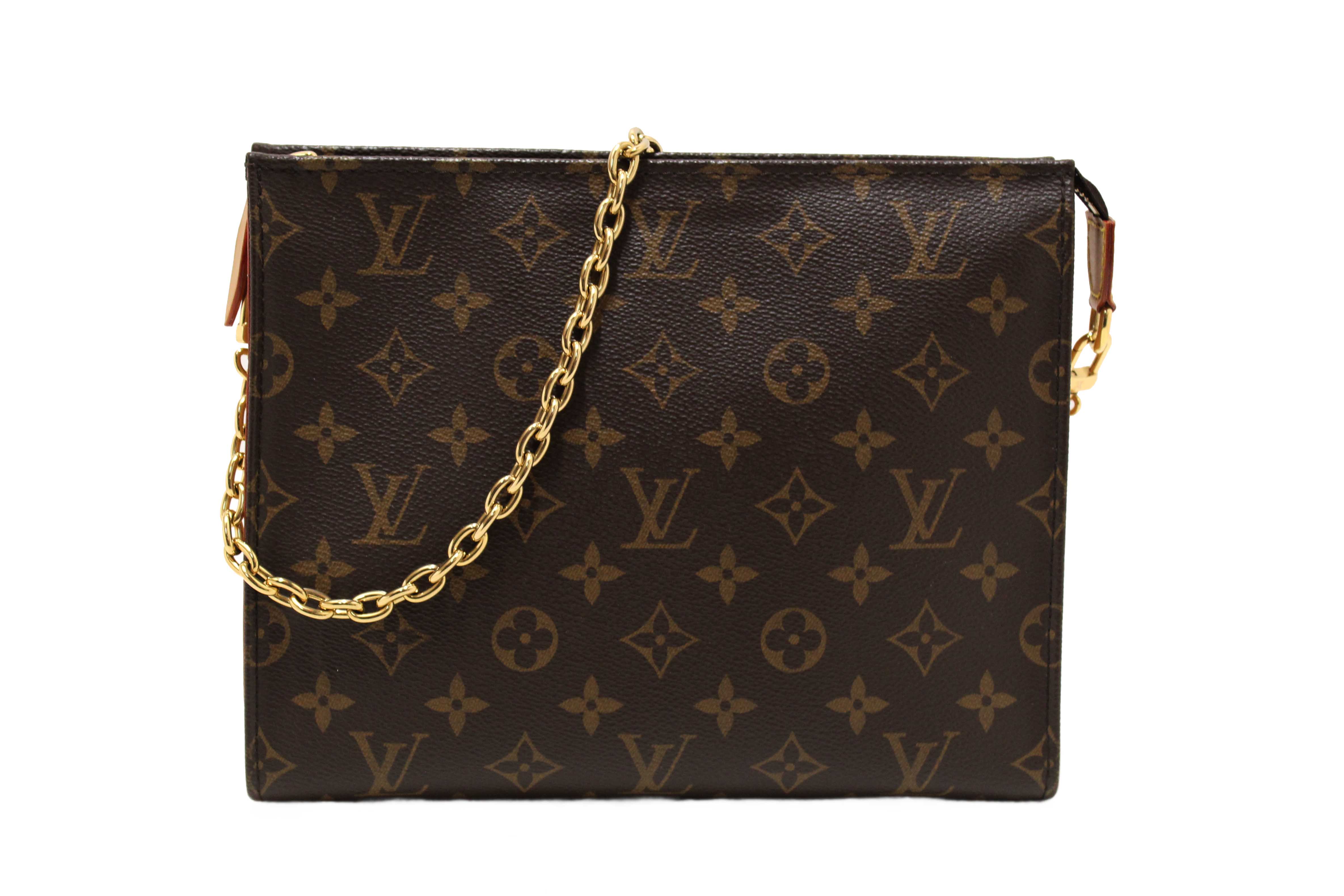 Authentic Louis Vuitton Classic Monogram Toiletry Pouch On Chain