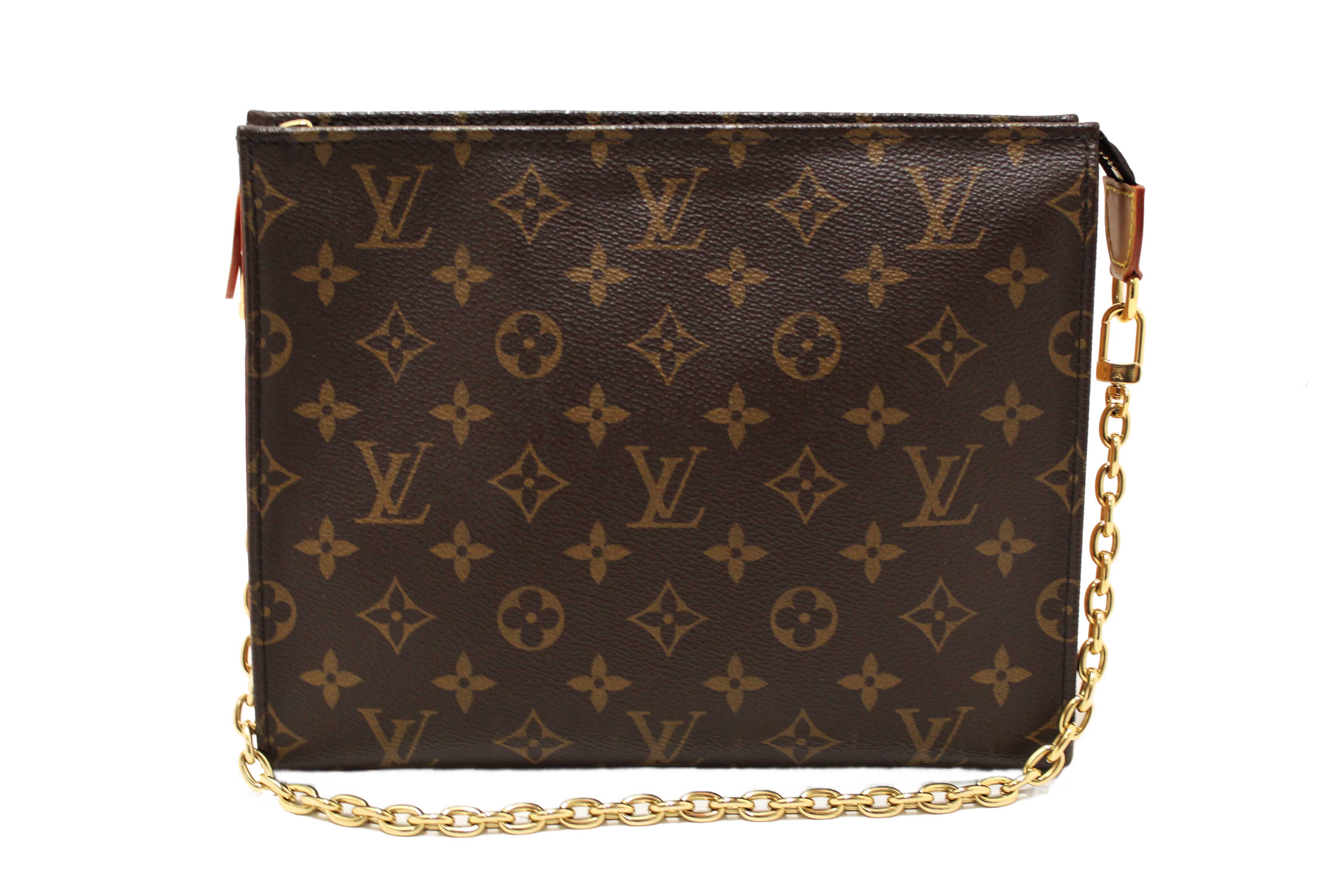 Authentic Louis Vuitton Classic Monogram Toiletry Pouch On Chain