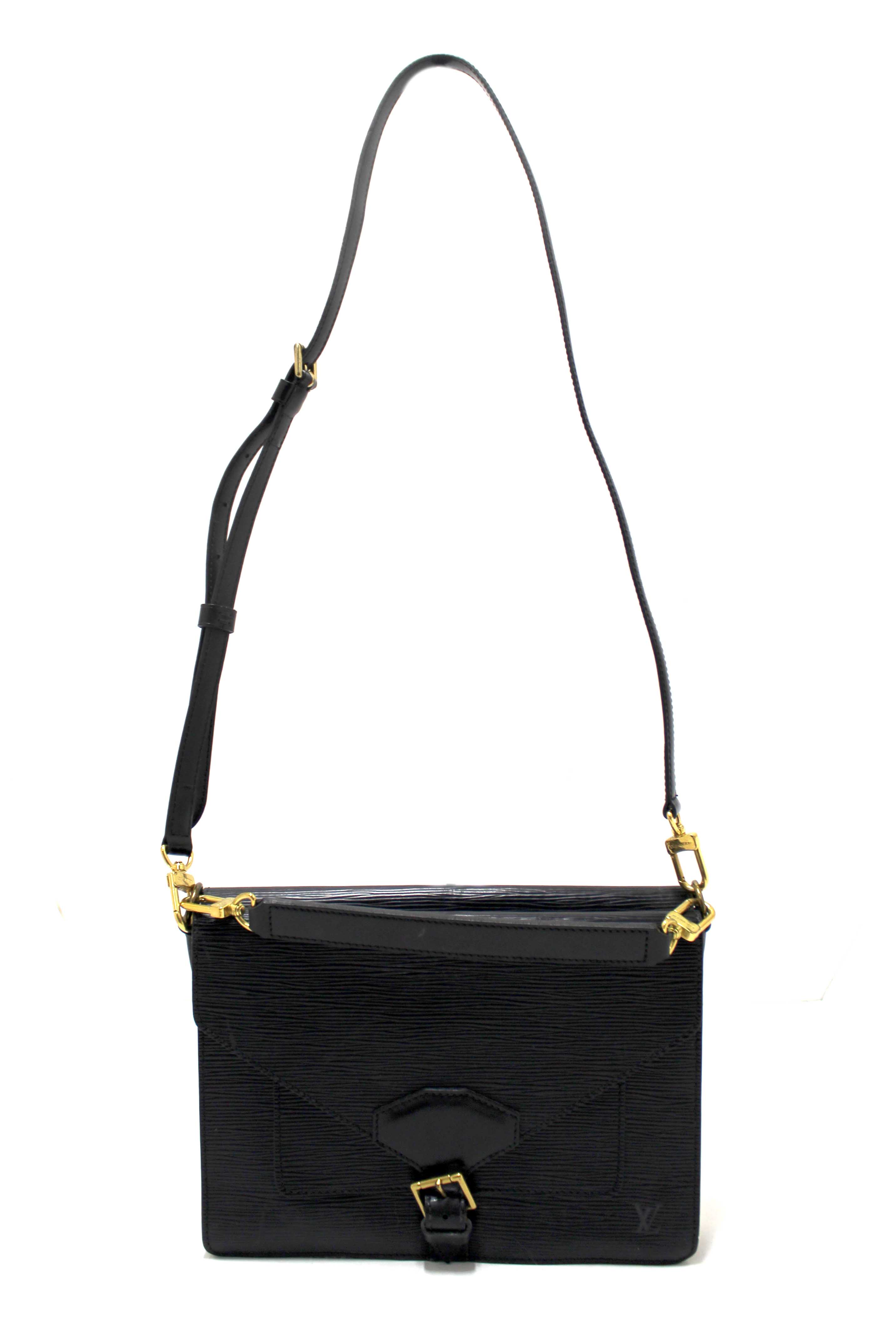Authentic Vintage Louis Vuitton Black Epi Leather Biface Crossbody Bag