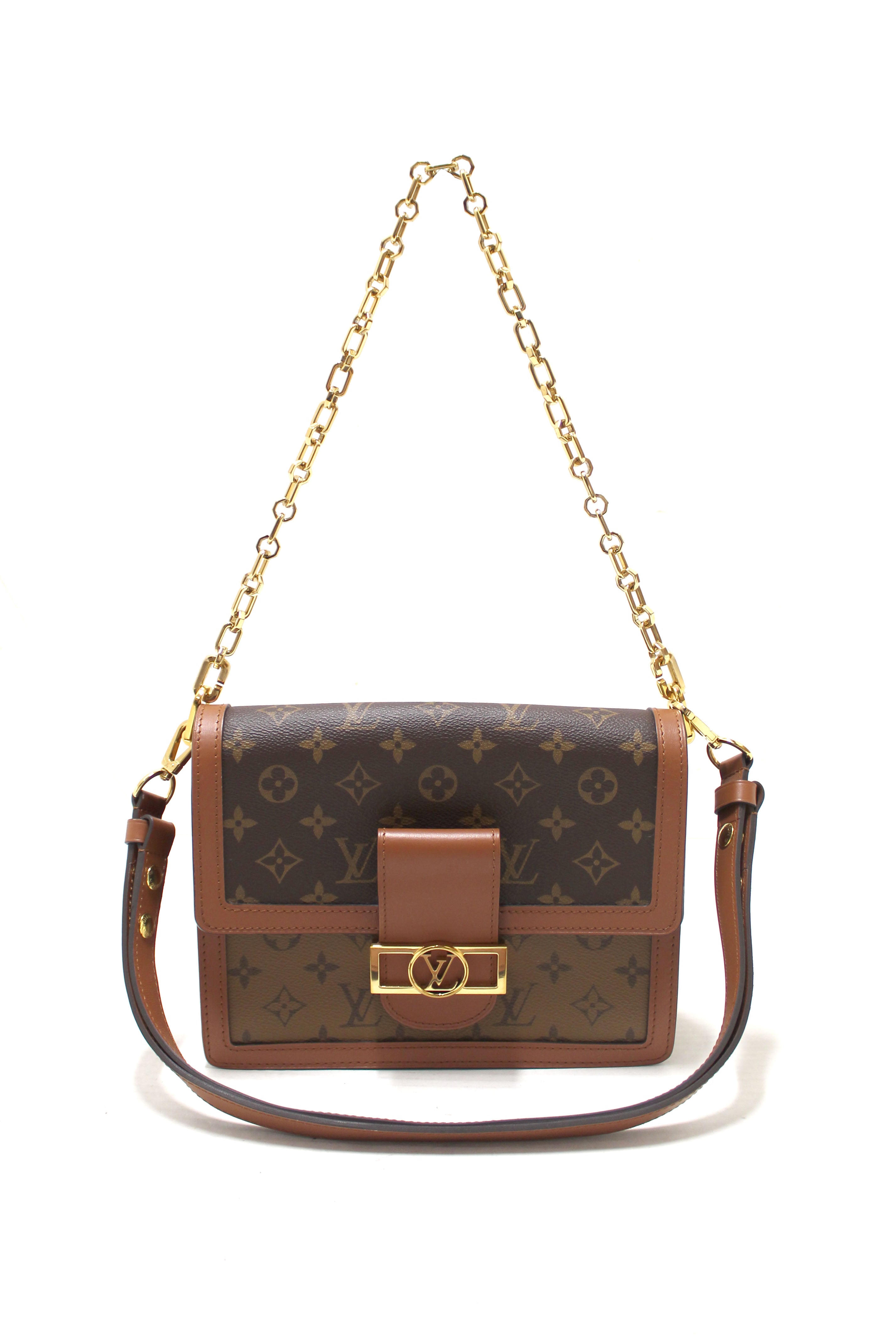 Monogram Reverse Authentic Louis Vuitton Classic Monogram/Monogram Reverse Canvas Dauph ...