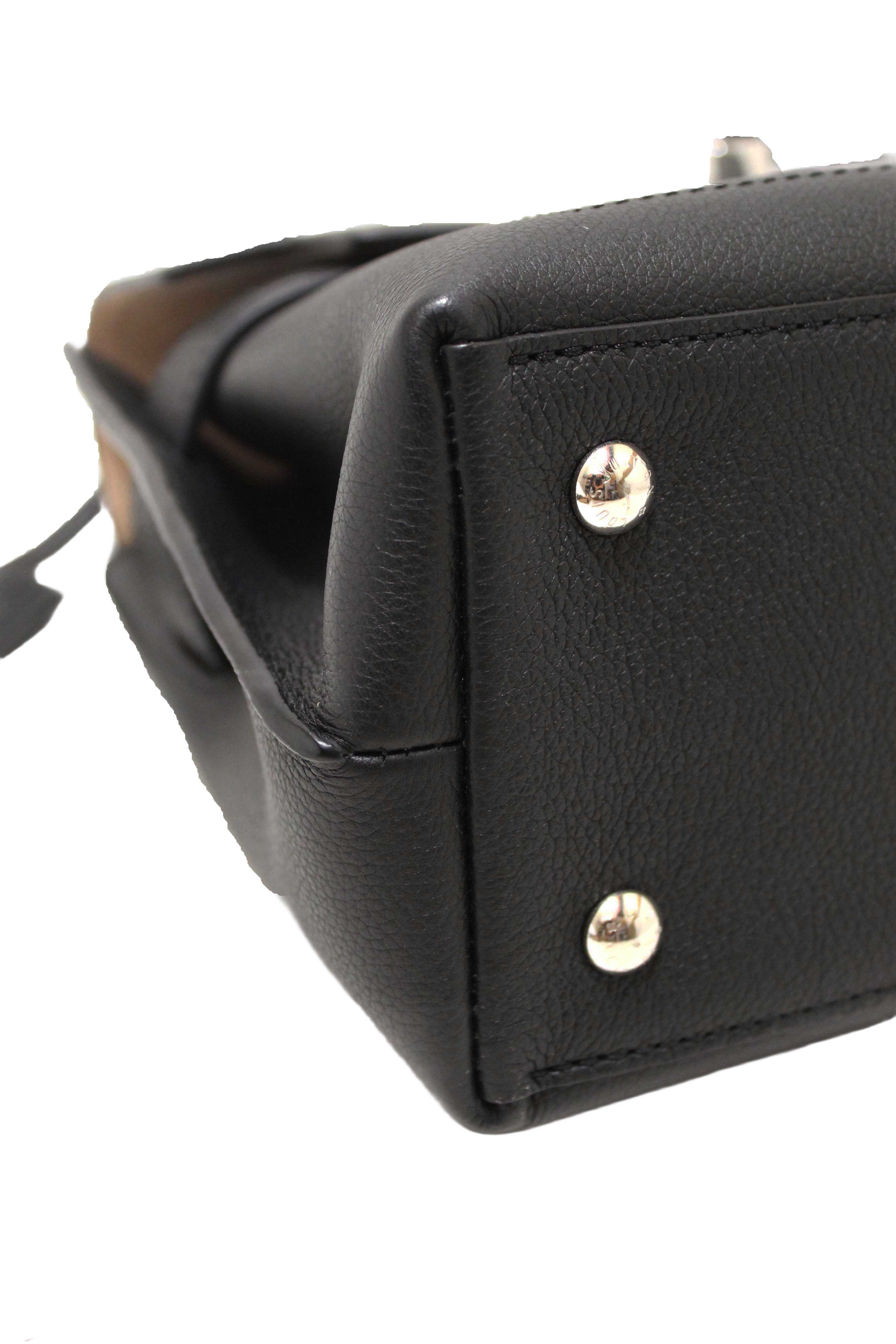 Authentic Louis Vuitton Black Grained Calf Leather LockMe Ever BB Bag