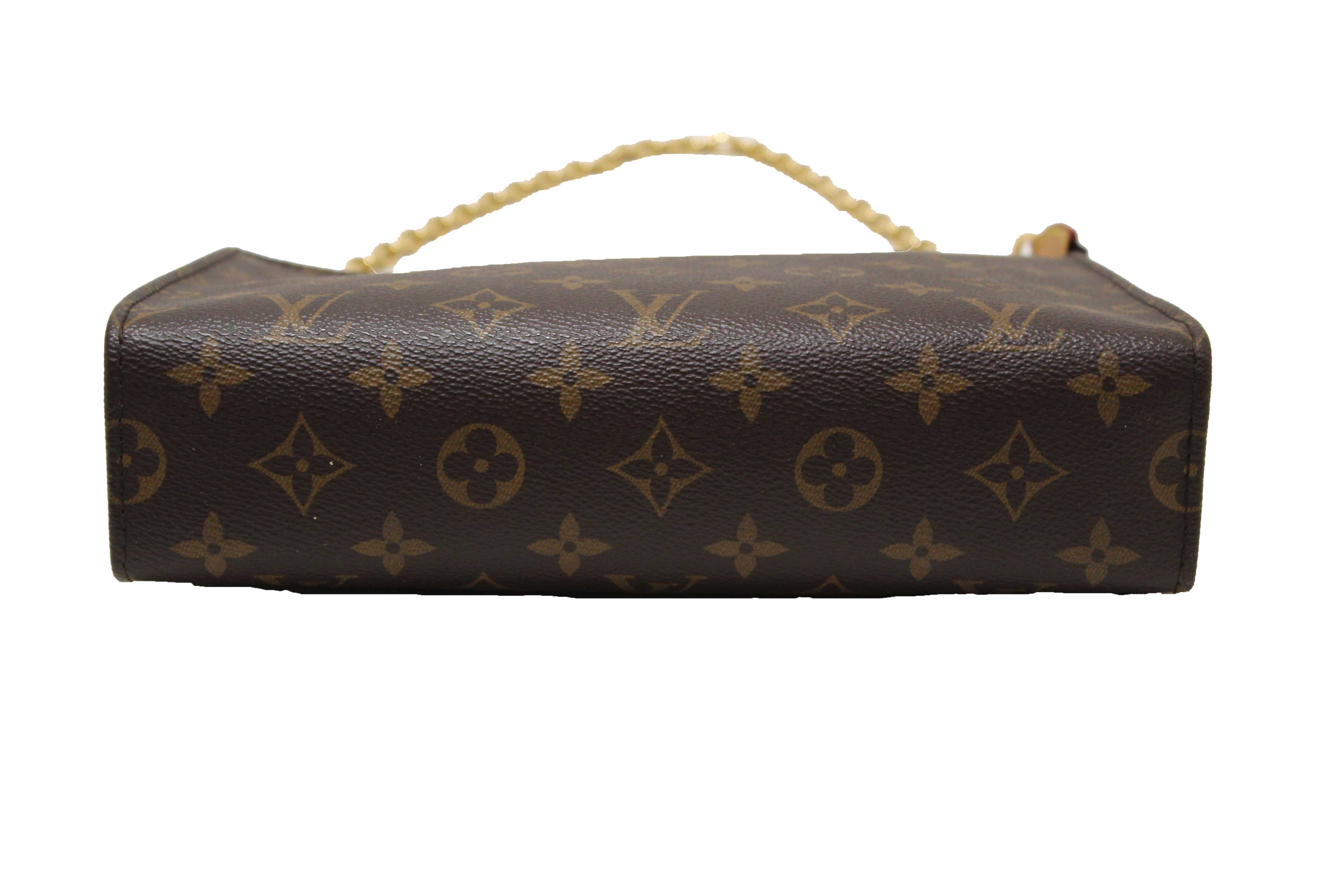 Authentic Louis Vuitton Classic Monogram Toiletry Pouch On Chain