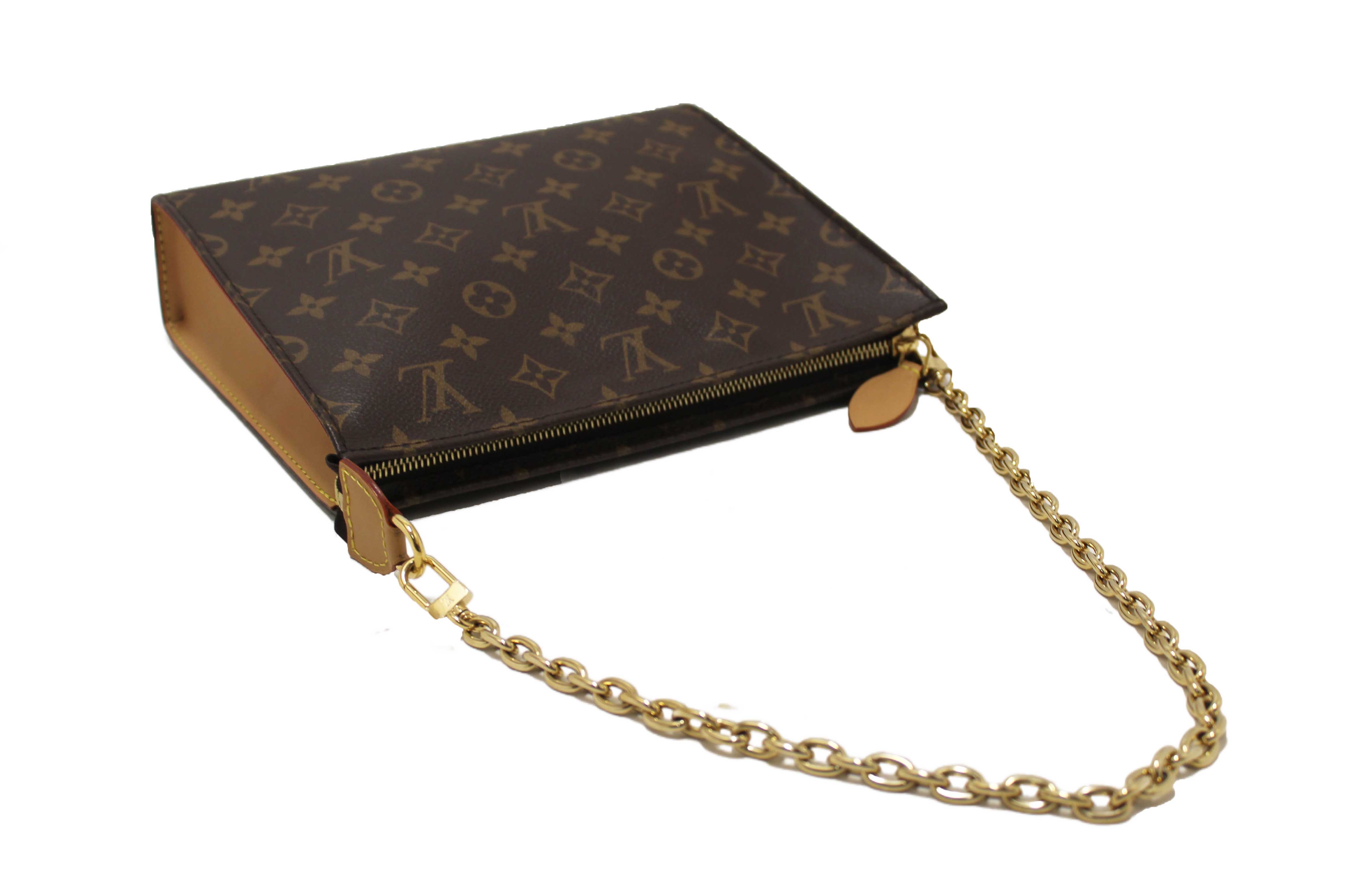 Authentic Louis Vuitton Classic Monogram Toiletry Pouch On Chain