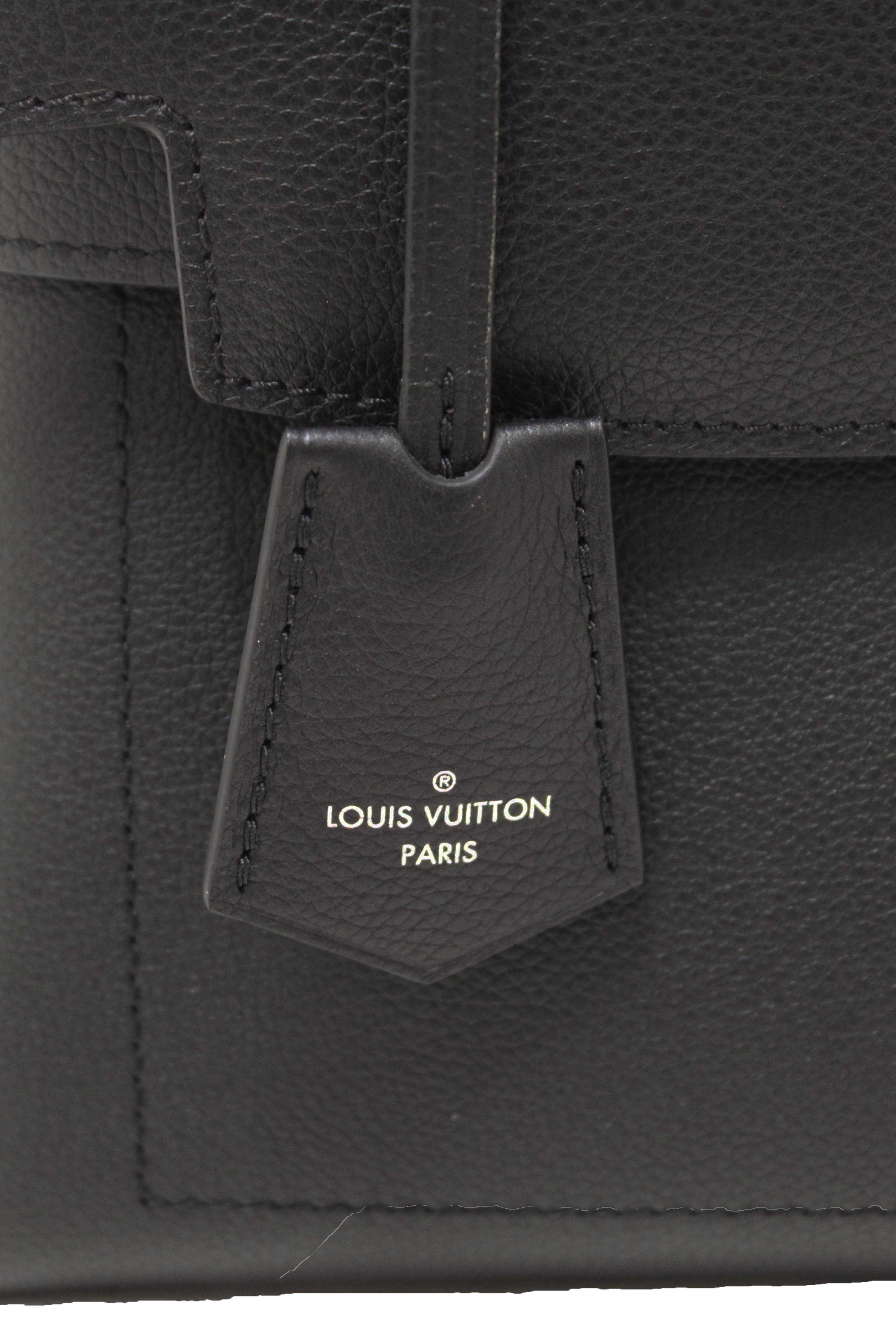 Authentic Louis Vuitton Black Grained Calf Leather LockMe Ever BB Bag