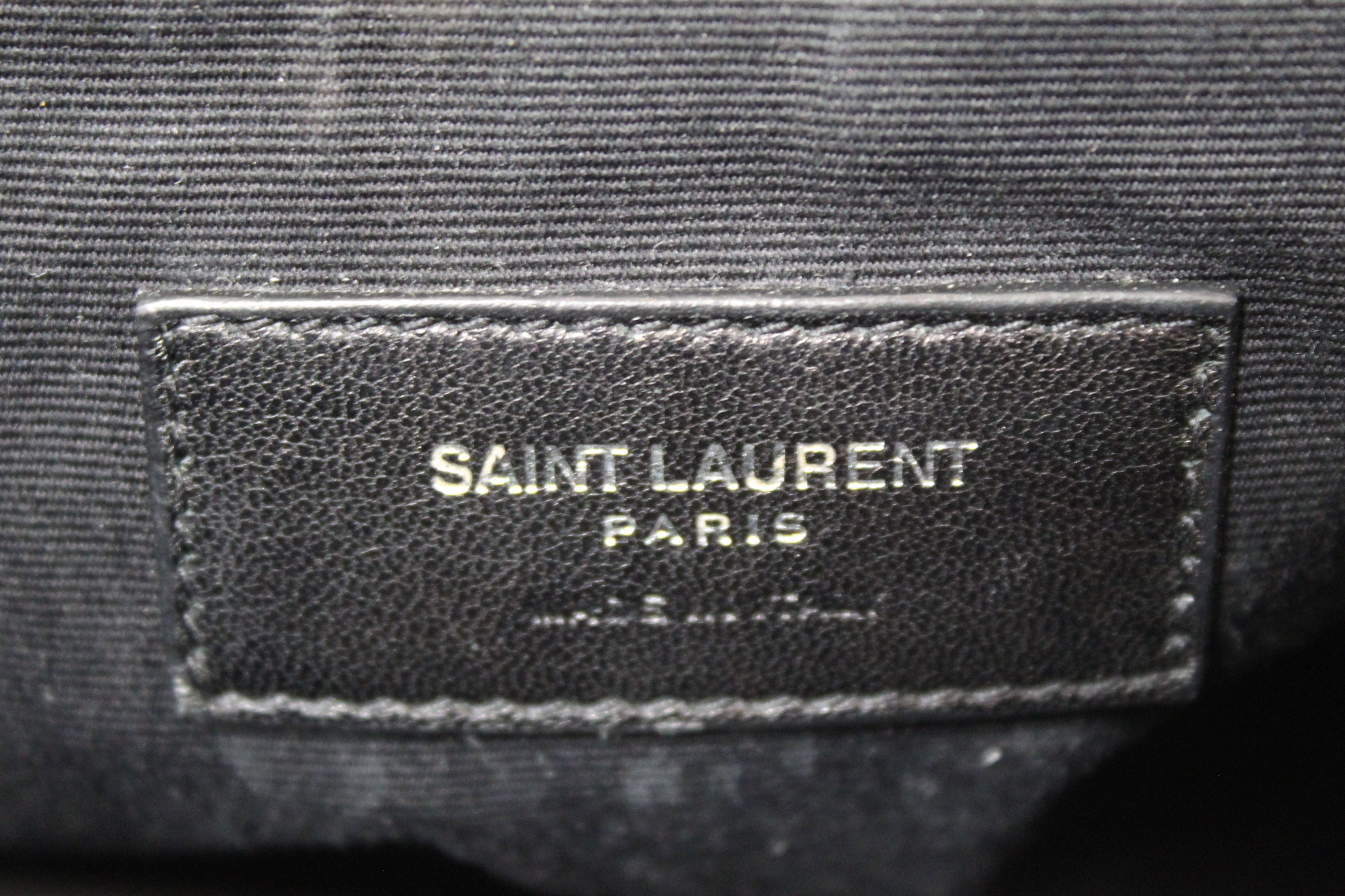 Authentic Yves Saint Laurent YSL Black Leather Loulou Large Backpack