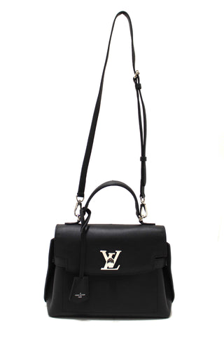 Authentic Louis Vuitton Black Grained Calf Leather LockMe Ever BB Bag