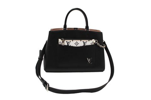 Authentic Louis Vuitton Black Epi Leather Marelle MM Tote Hand/Messenger Bag