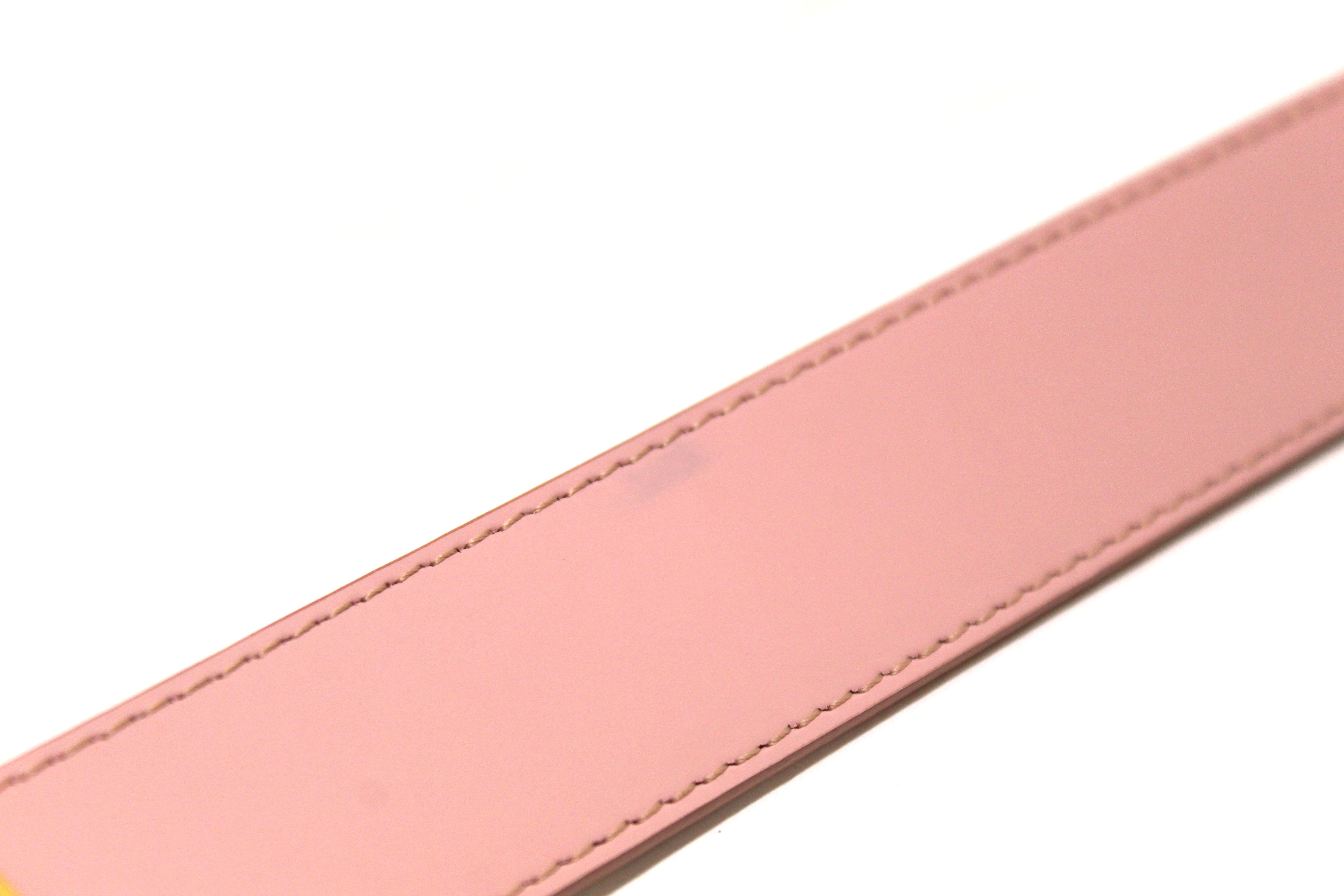 Authentic Louis Vuitton LV Iconic Damier Azur and Rose Pink 30MM Reversible Belt 36"