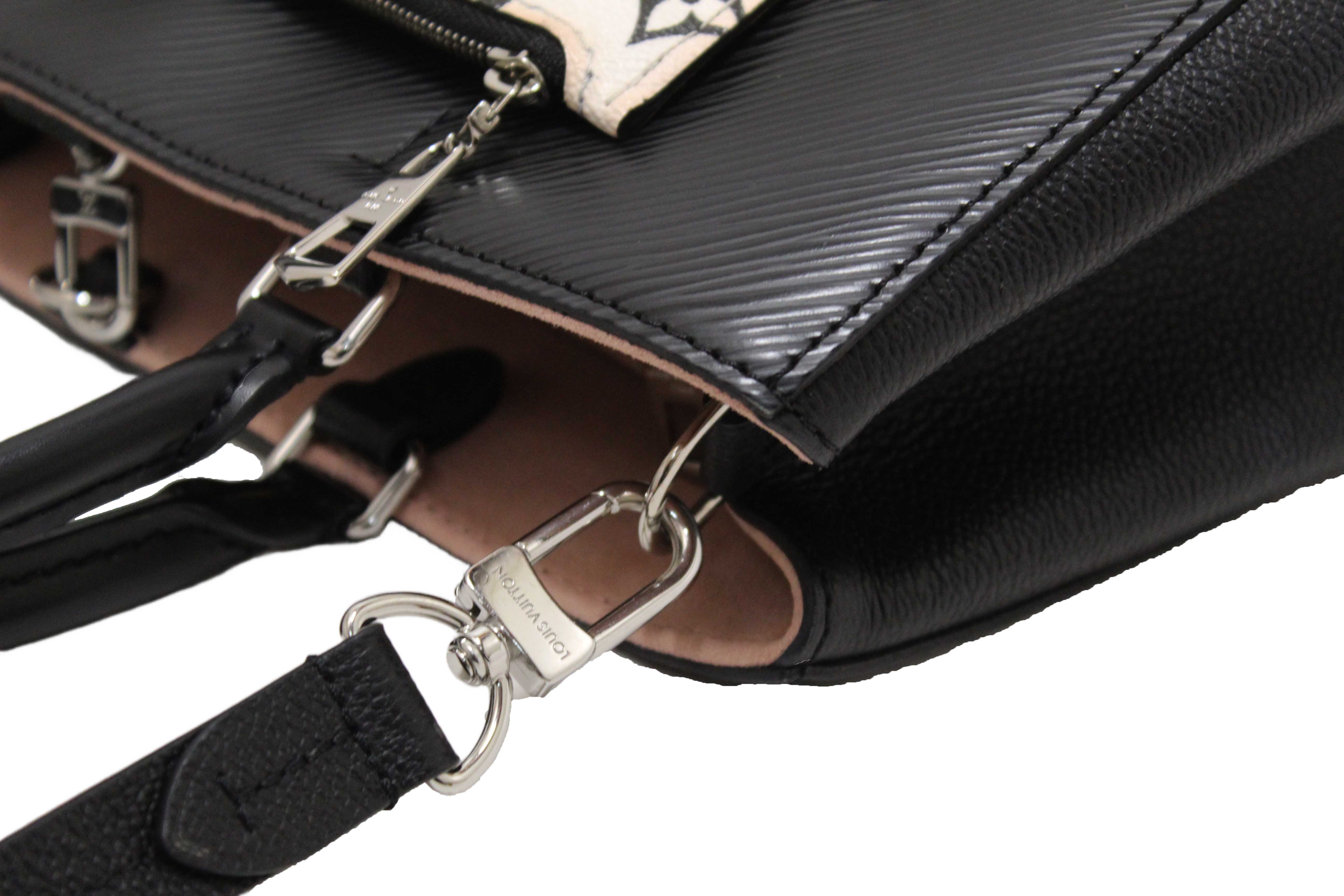 Authentic Louis Vuitton Black Epi Leather Marelle MM Tote Hand/Messenger Bag