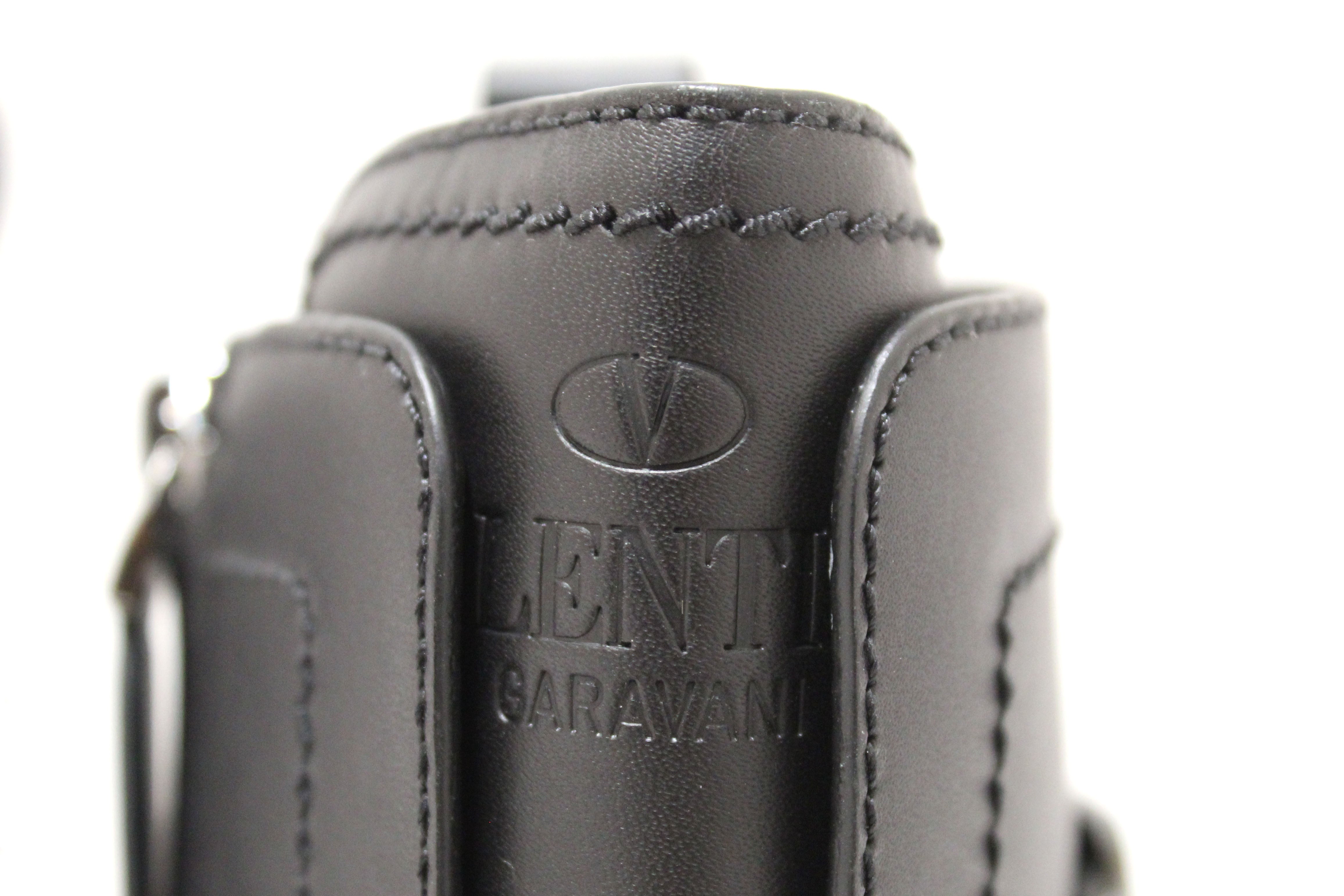 Authentic New Valentino Garavani Black Leather Roman Stud Combat Ankle Boots Shoes Size 37