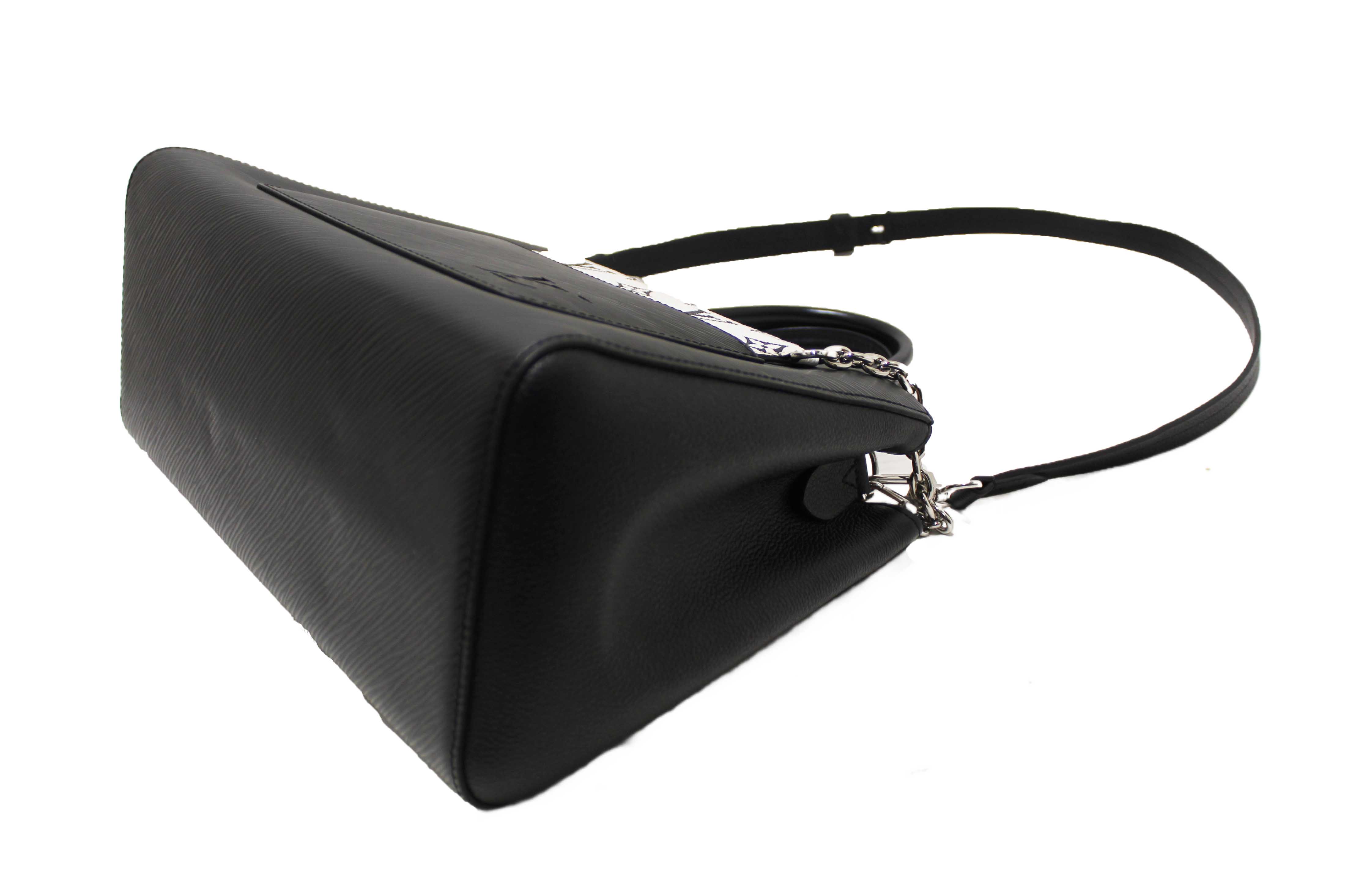 Authentic Louis Vuitton Black Epi Leather Marelle MM Tote Hand/Messenger Bag
