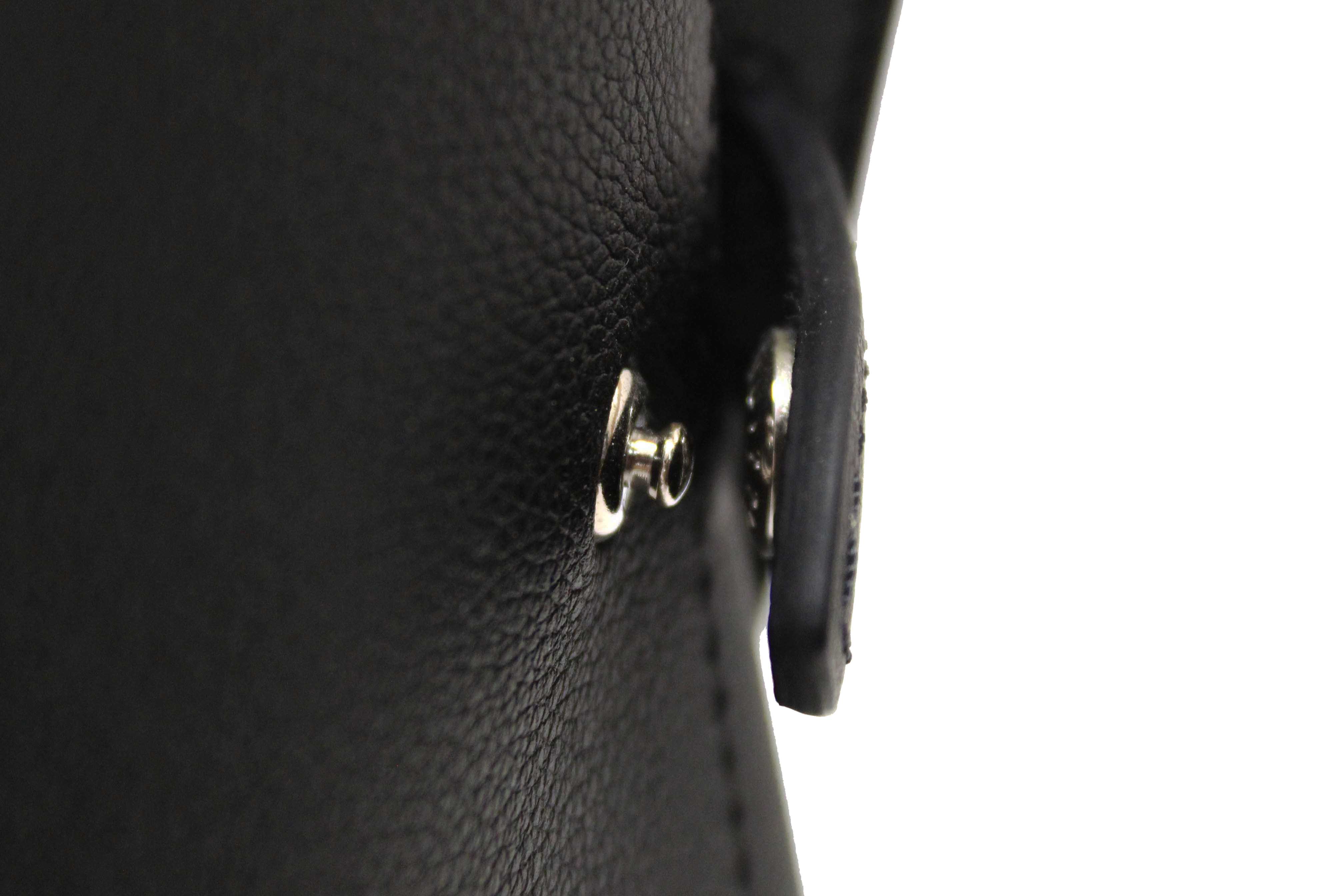 Authentic Louis Vuitton Black Grained Calf Leather LockMe Ever BB Bag