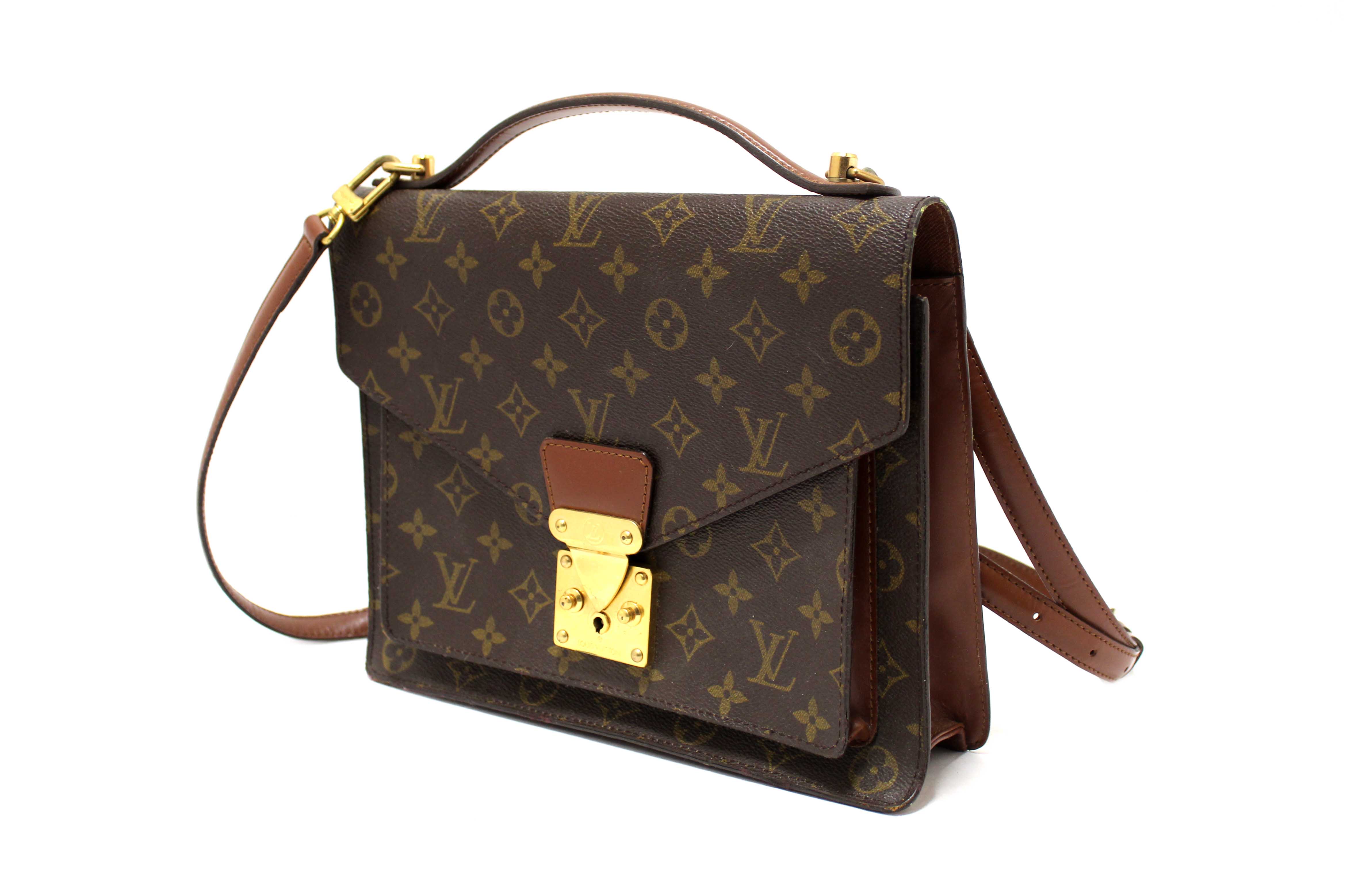 Authentic Louis Vuitton Vintage Classic Monogram Canvas Monceau 28 Bag