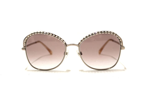 Authentic Chanel Light Gold-Tone Pearl Round Sunglasses