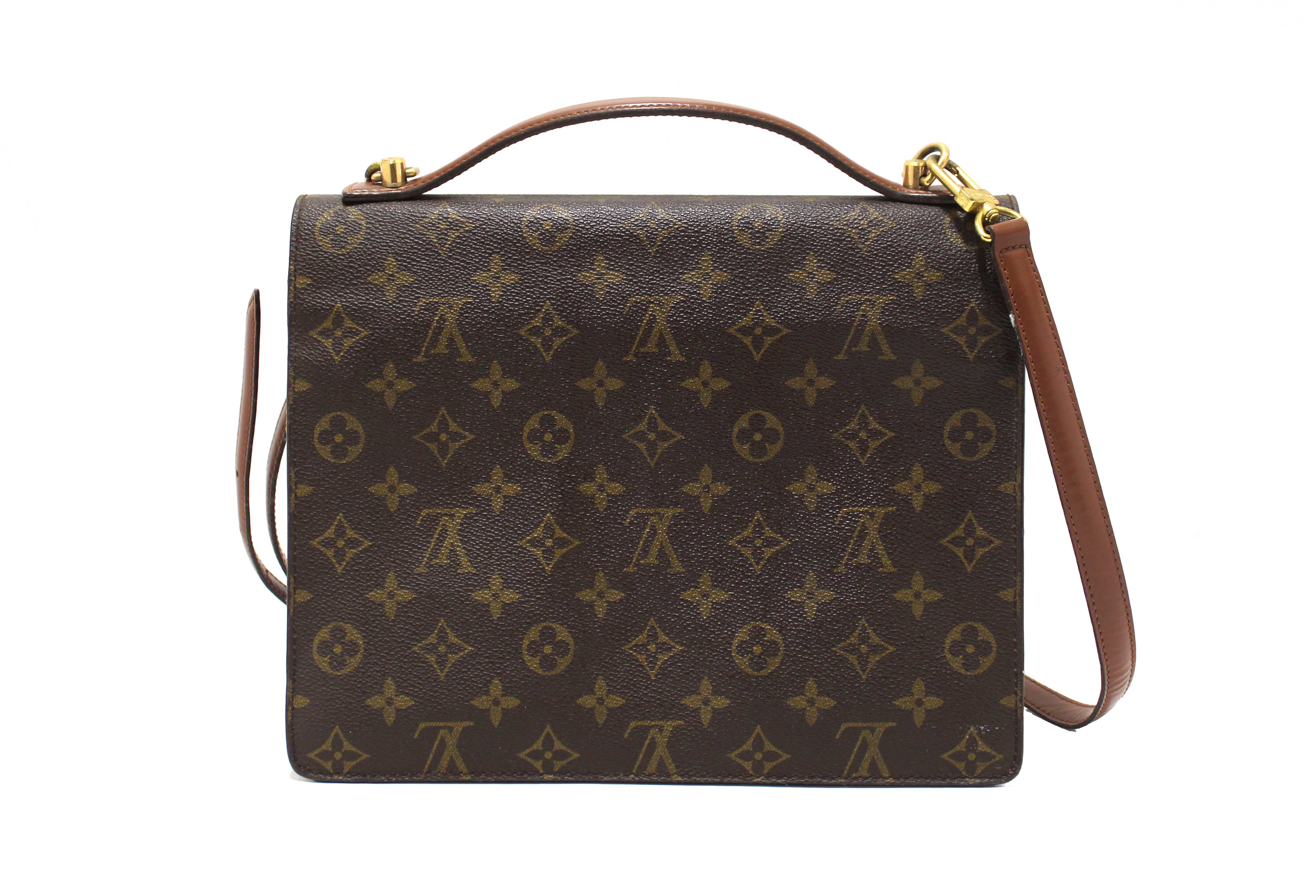 Authentic Louis Vuitton Vintage Classic Monogram Canvas Monceau 28 Bag
