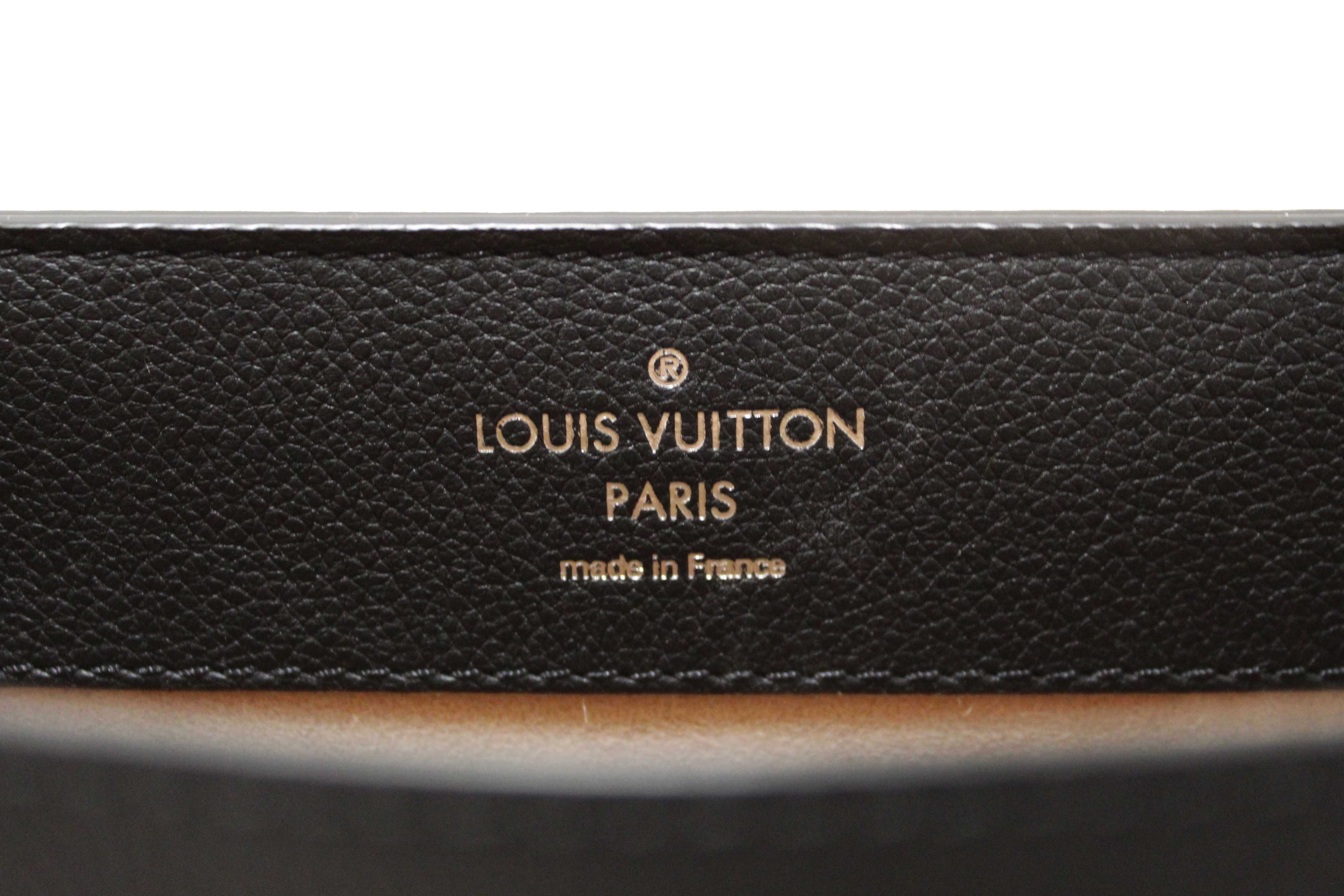 Authentic Louis Vuitton Black Grained Calf Leather LockMe Ever BB Bag