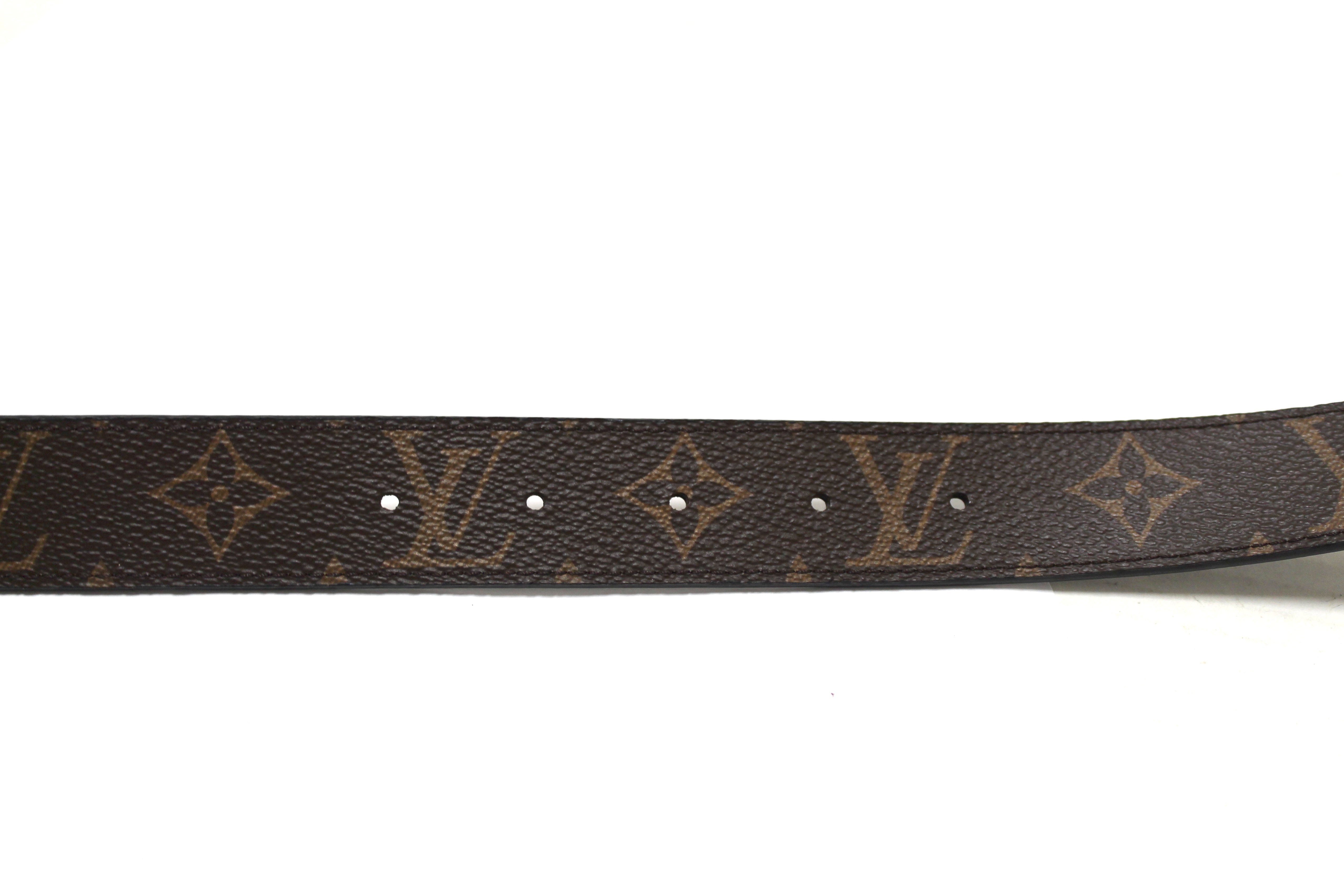 Authentic Louis Vuitton LV Iconic Damier Ebene and Black 30MM Reversible Belt 34"