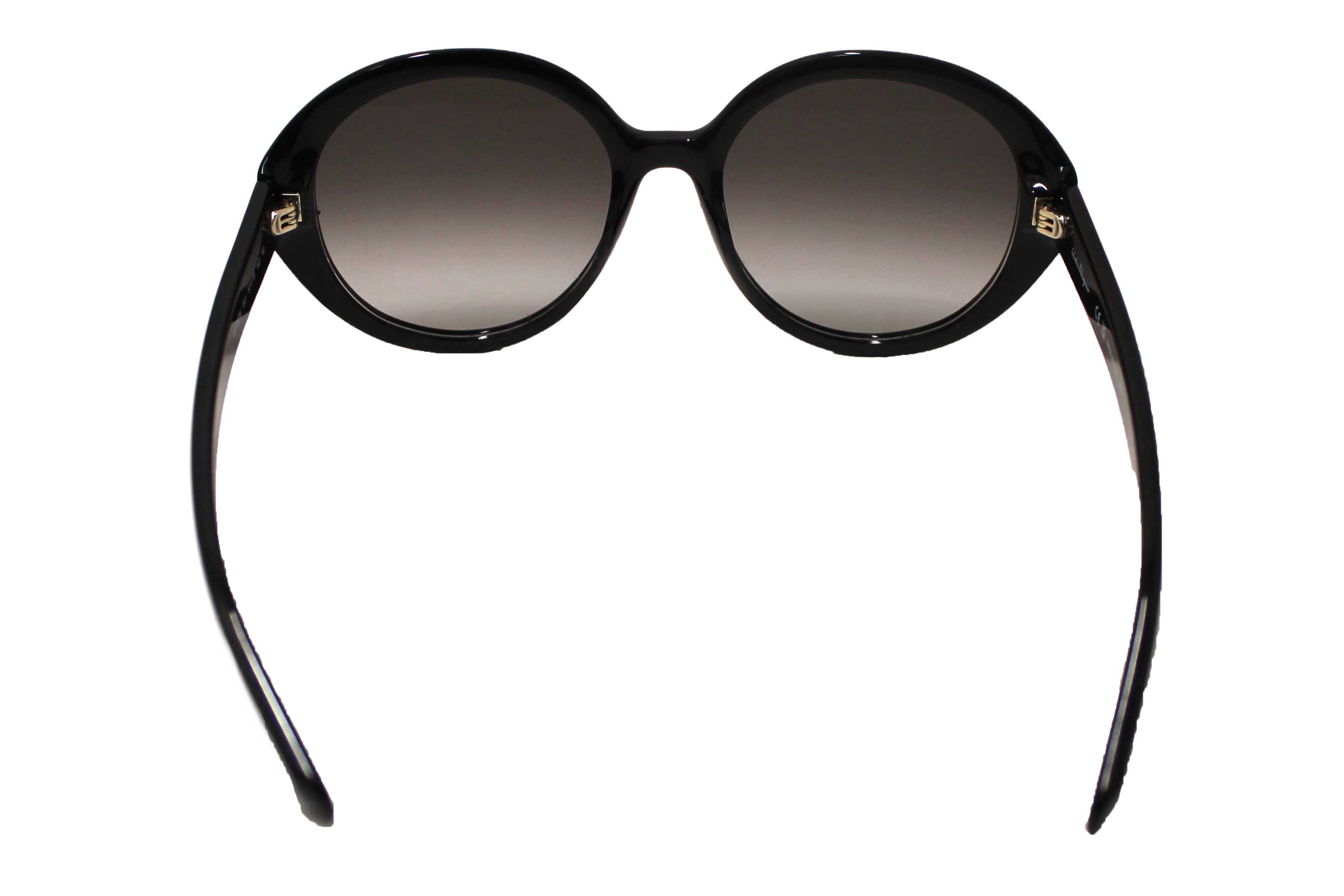 Authentic Salvatore Ferragamo Black Acetate Frame Round Sunglasses