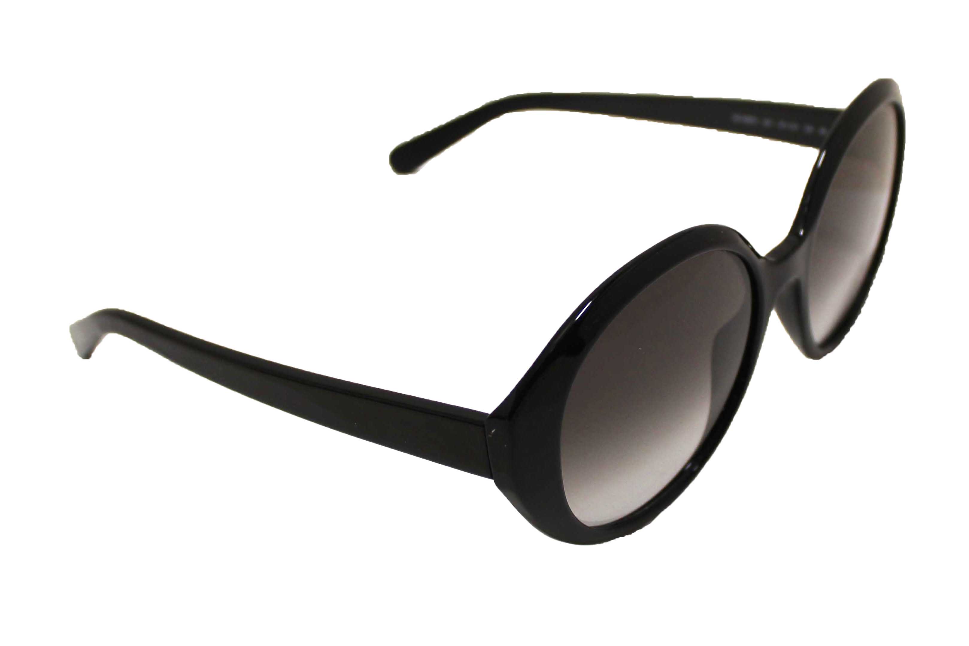 Authentic Salvatore Ferragamo Black Acetate Frame Round Sunglasses