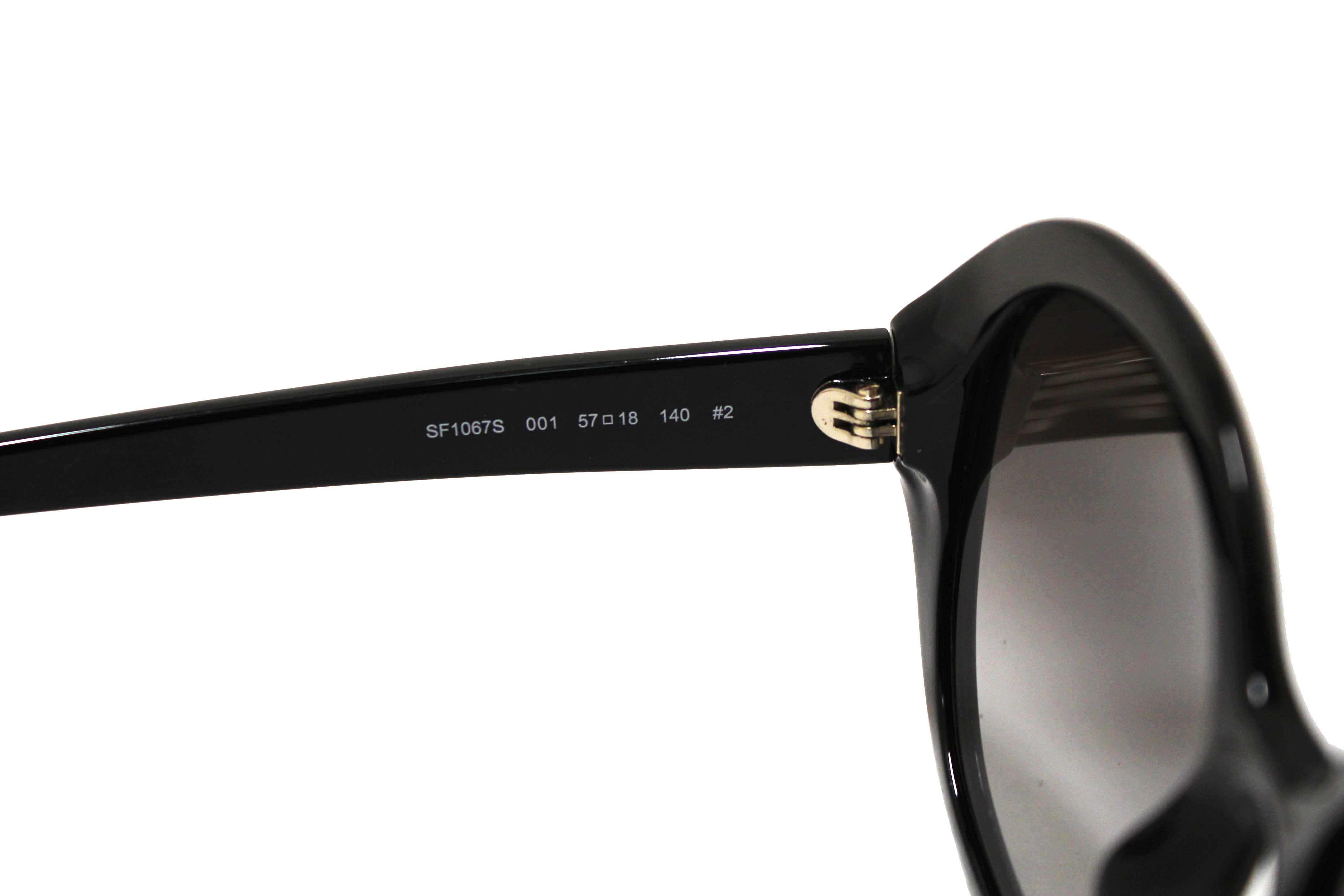 Authentic Salvatore Ferragamo Black Acetate Frame Round Sunglasses