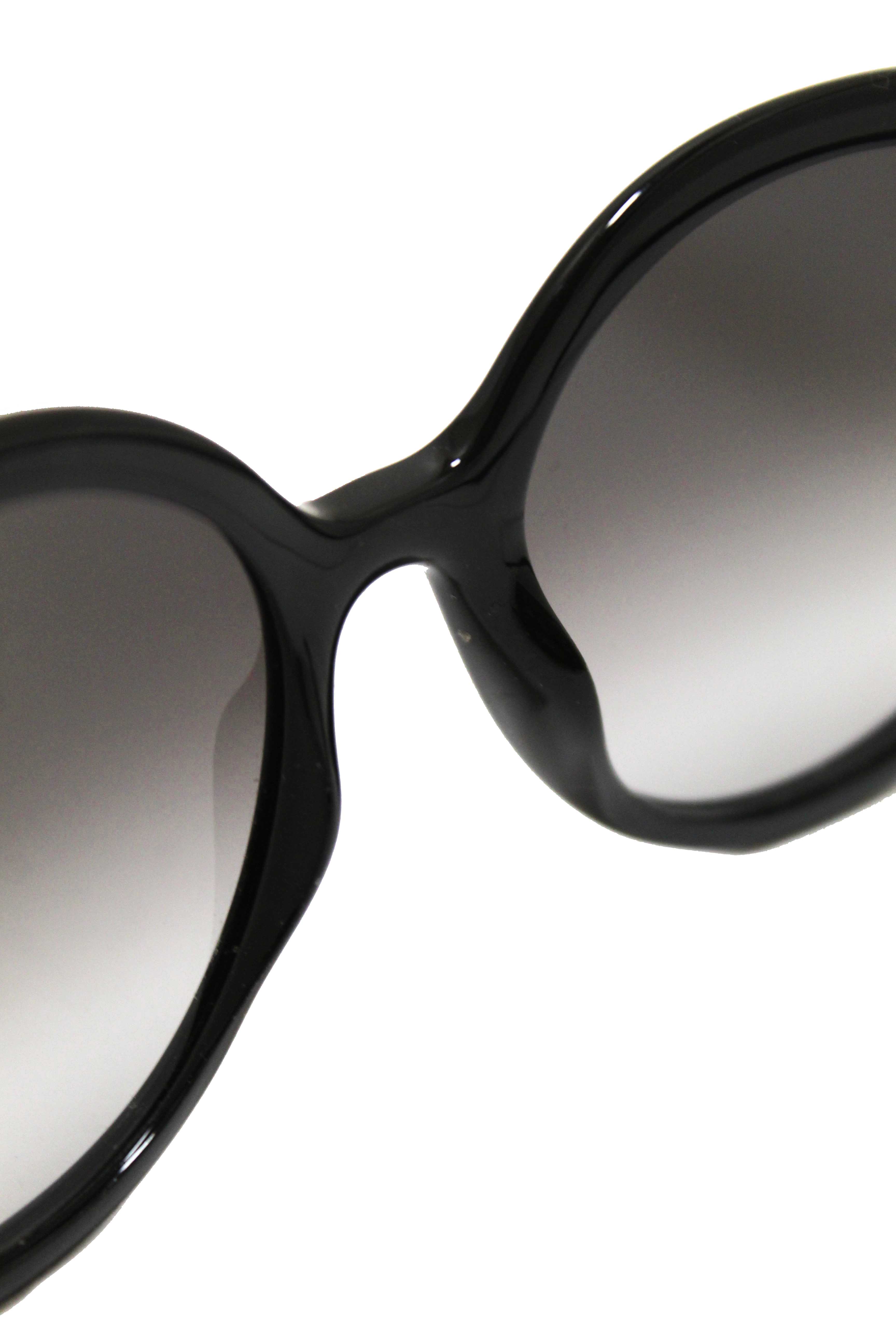 Authentic Salvatore Ferragamo Black Acetate Frame Round Sunglasses