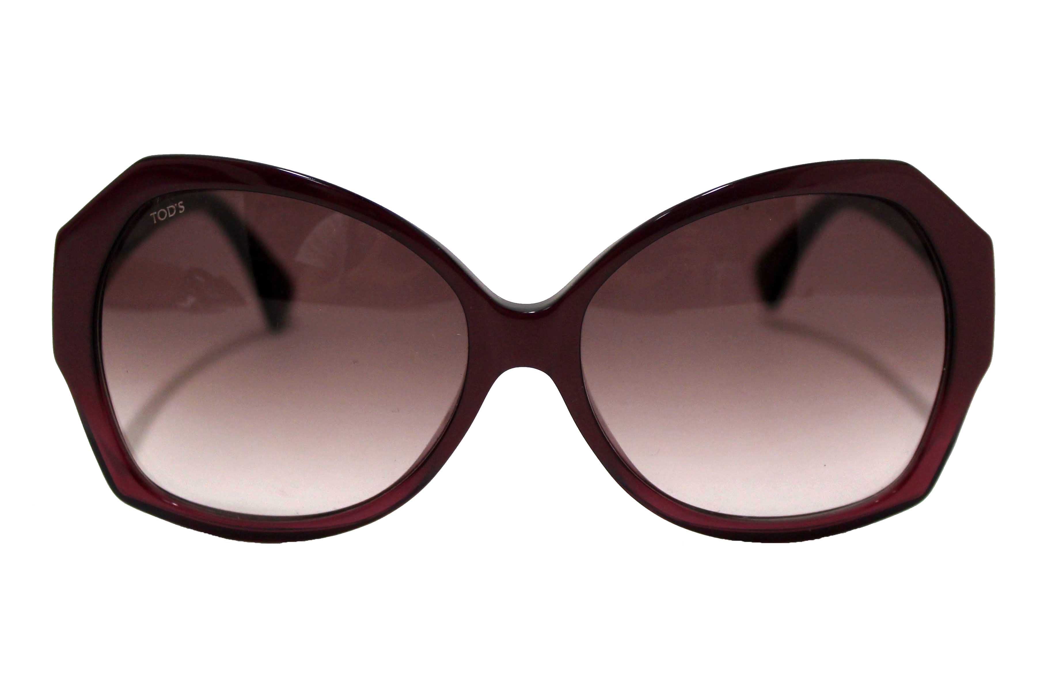 Authentic Tod's Burgandy Frame Oversized Sunglasses