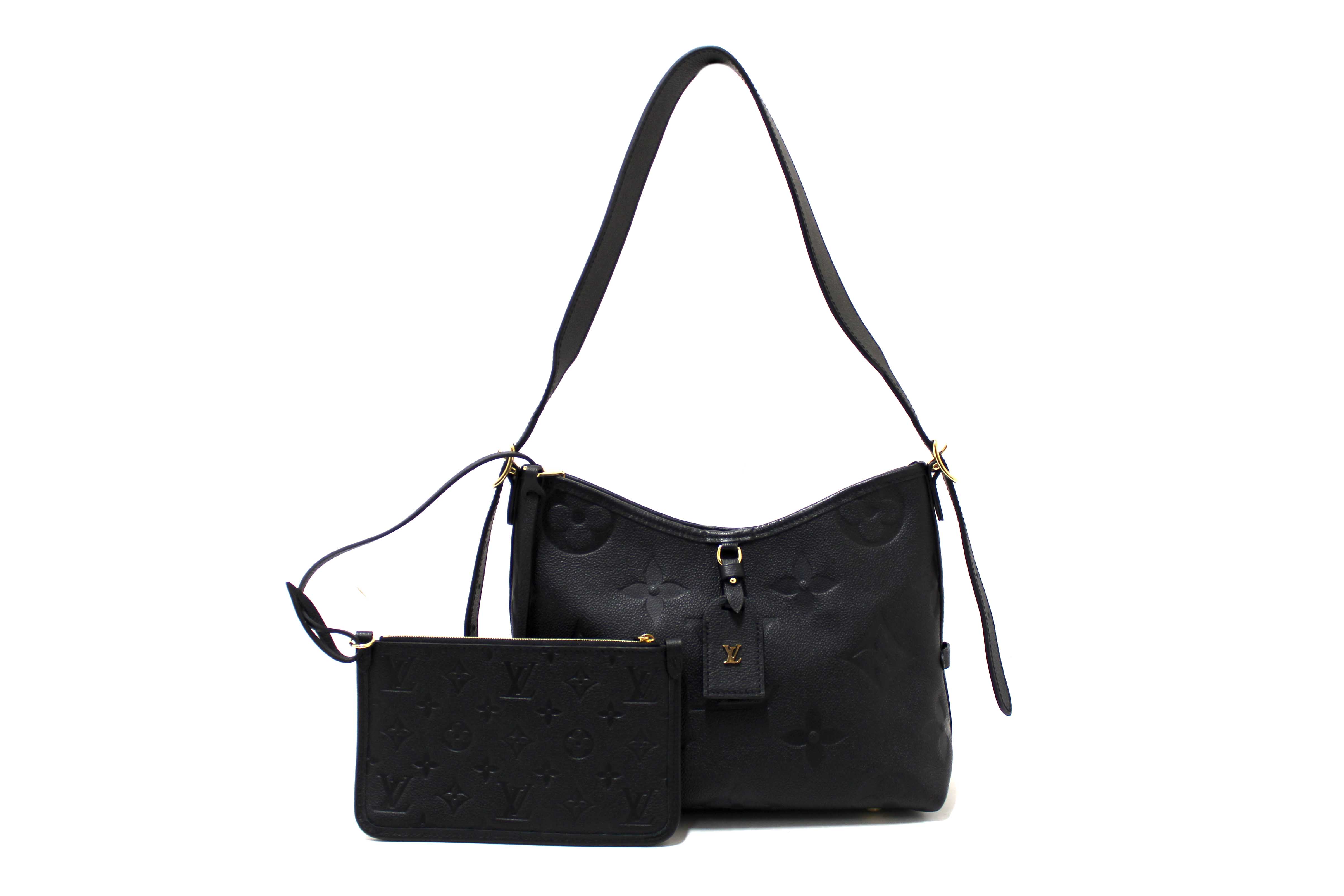 Authentic Louis Vuitton Black Monogram Empreinte Leather CarryAll PM Bag
