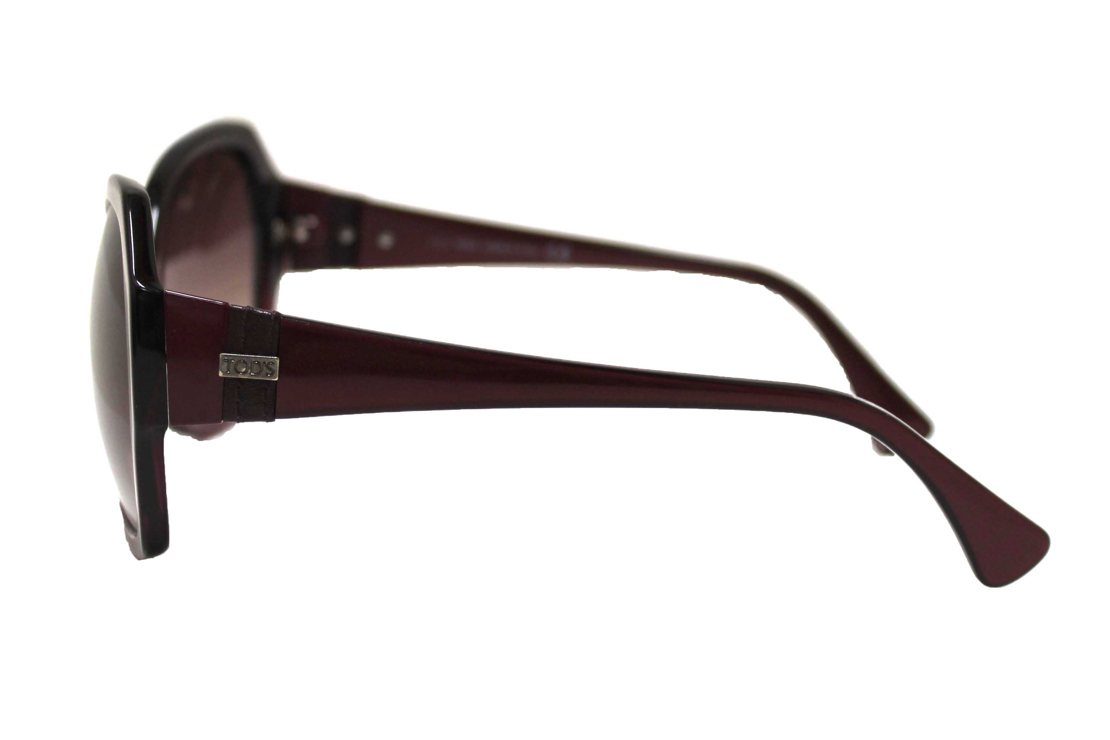 Authentic Tod's Burgandy Frame Oversized Sunglasses
