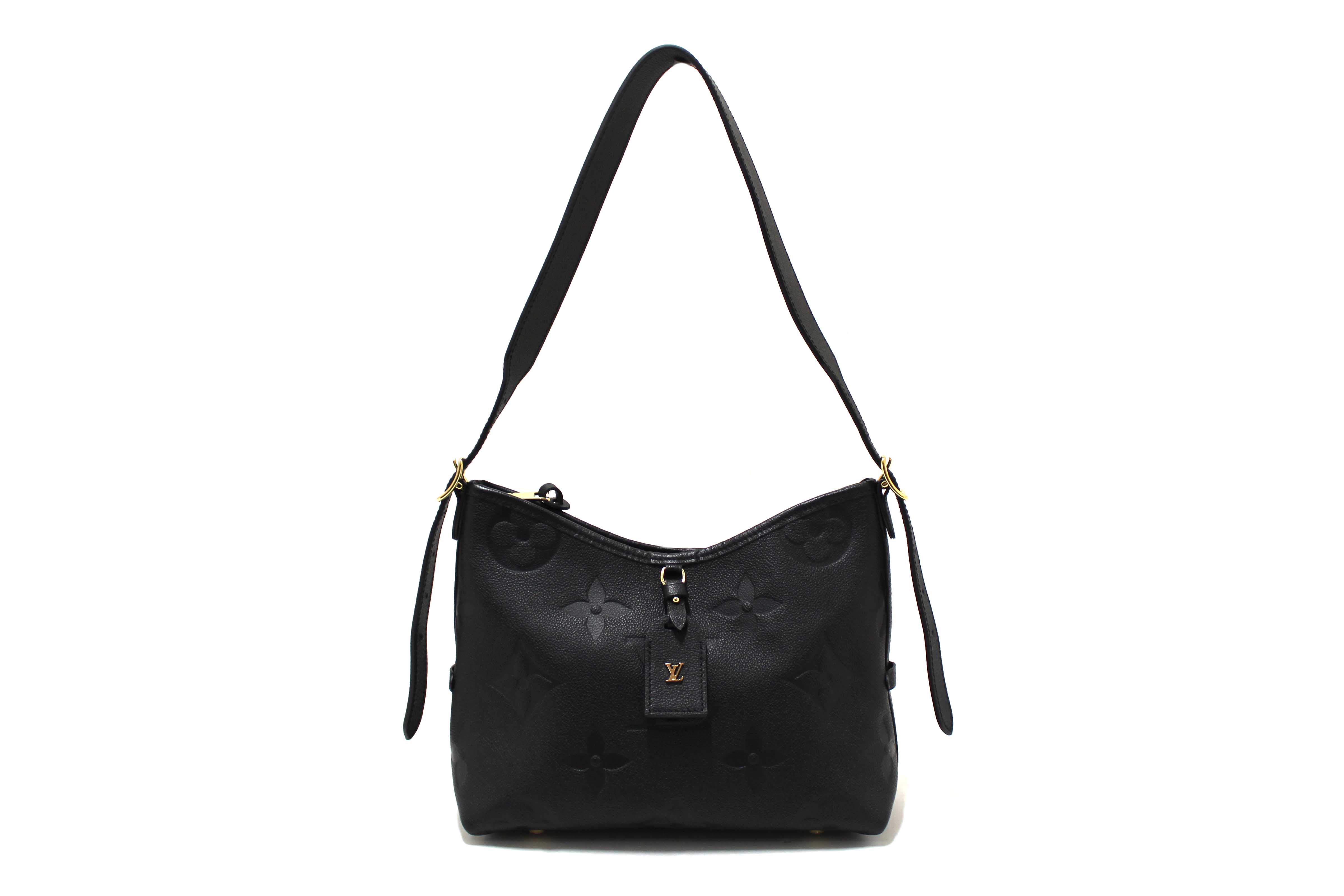 Authentic Louis Vuitton Black Monogram Empreinte Leather CarryAll PM Bag