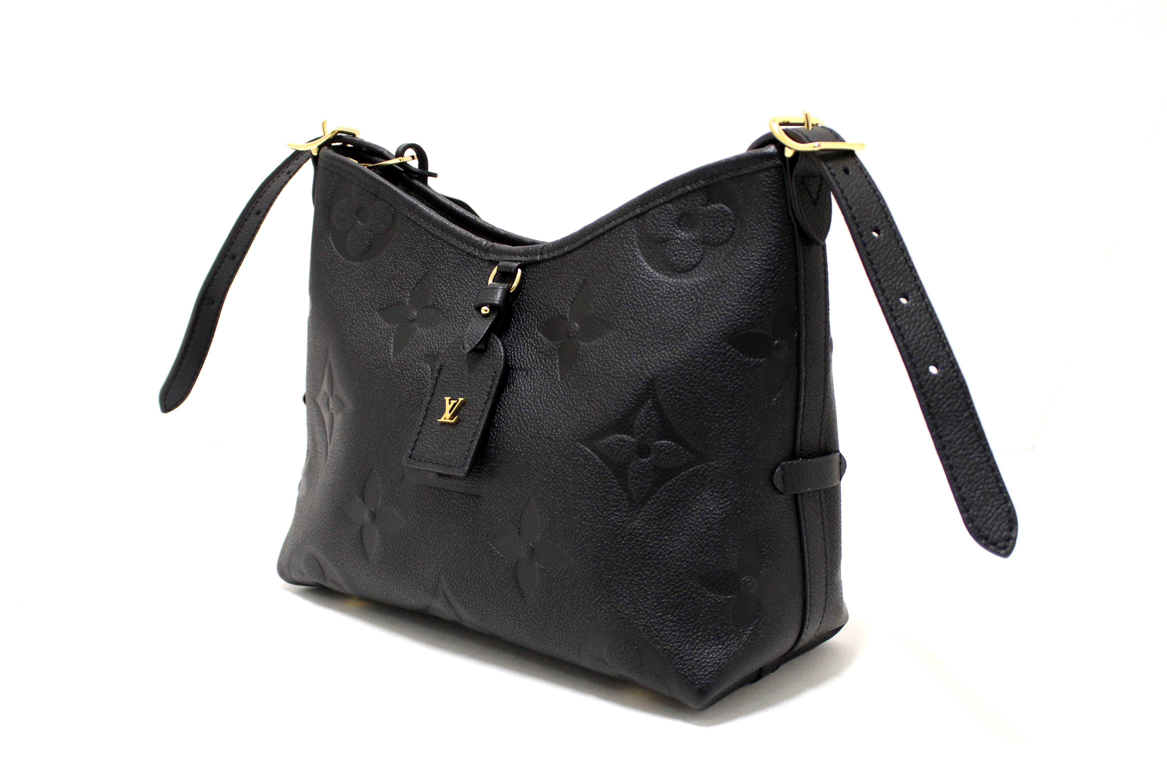 Authentic Louis Vuitton Black Monogram Empreinte Leather CarryAll PM Bag