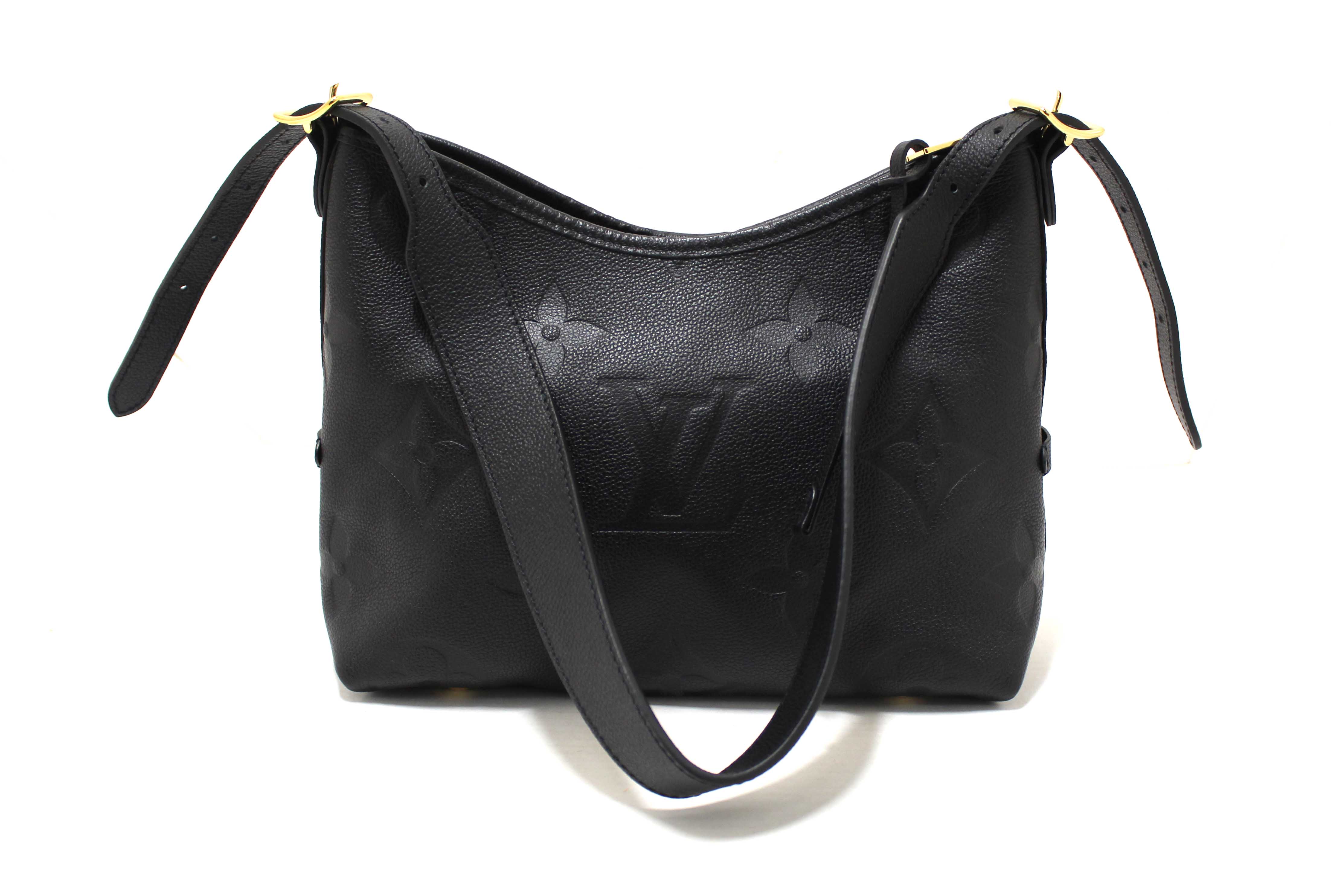 Authentic Louis Vuitton Black Monogram Empreinte Leather CarryAll PM Bag