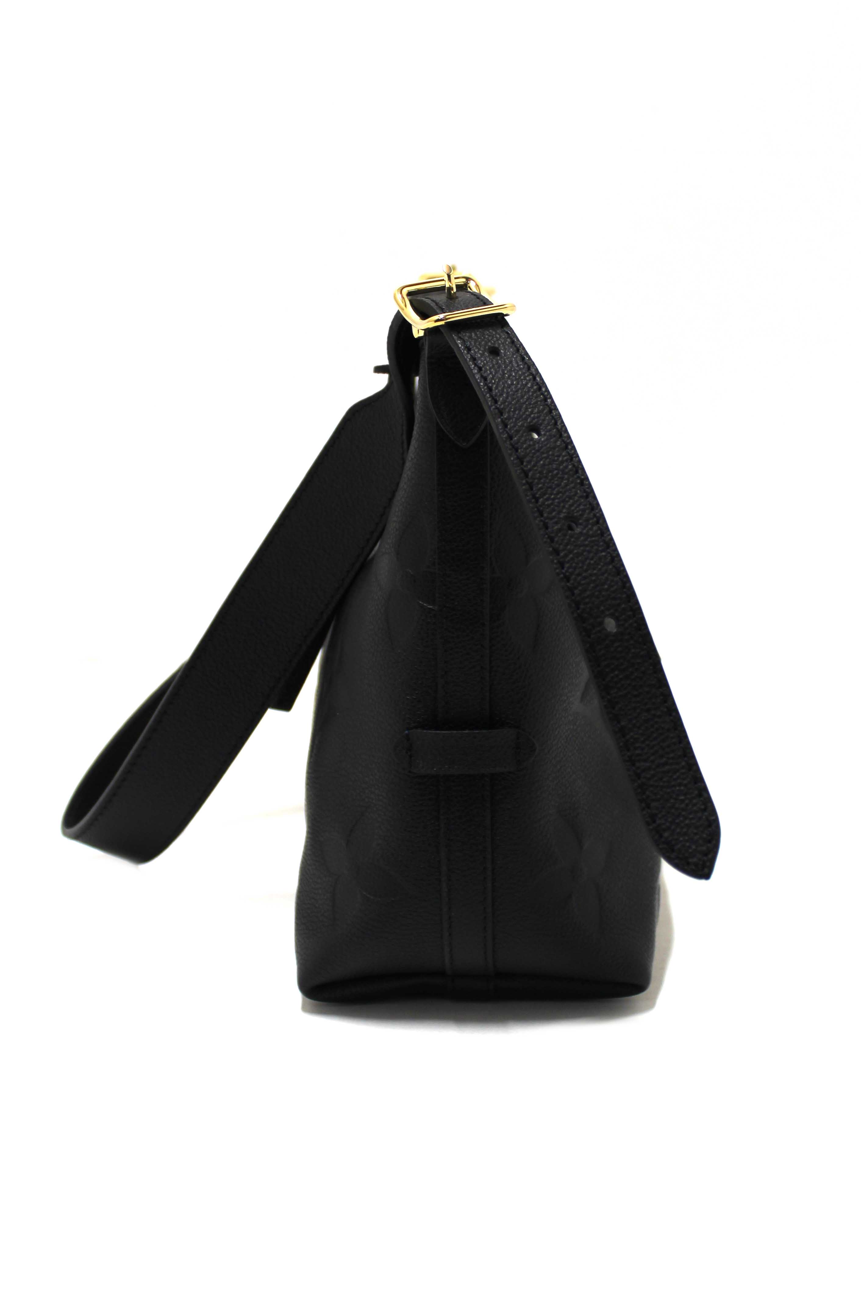 Authentic Louis Vuitton Black Monogram Empreinte Leather CarryAll PM Bag