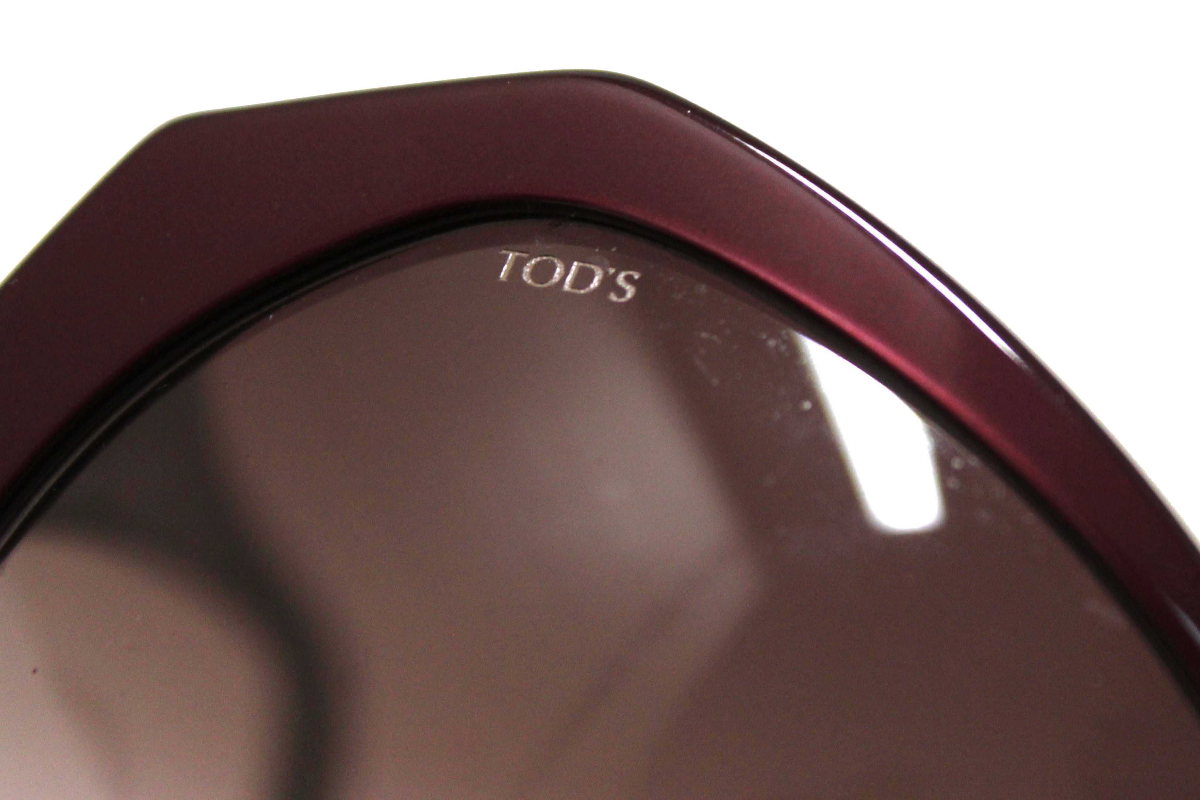 Authentic Tod's Burgandy Frame Oversized Sunglasses