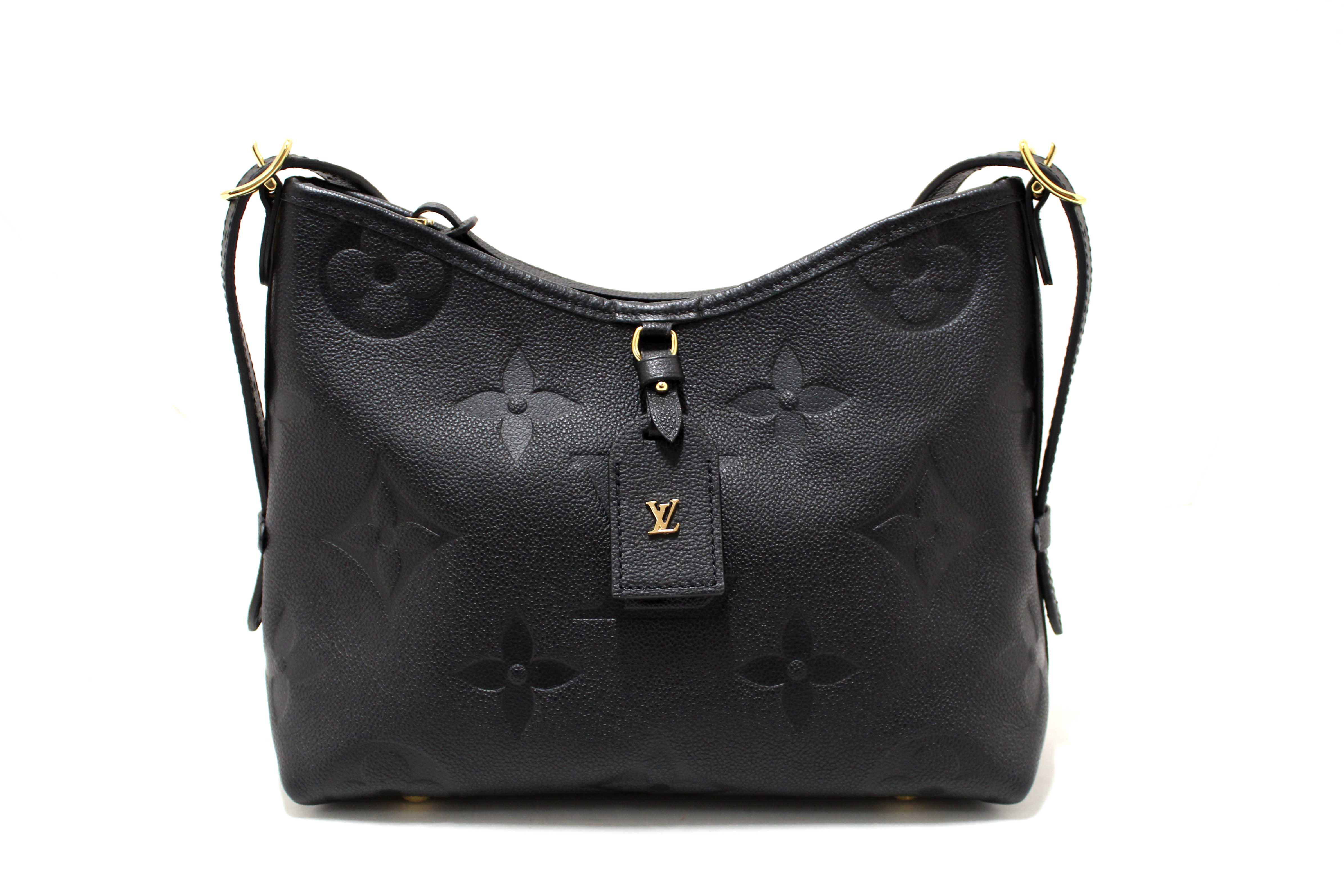 Authentic Louis Vuitton Black Monogram Empreinte Leather CarryAll PM Bag