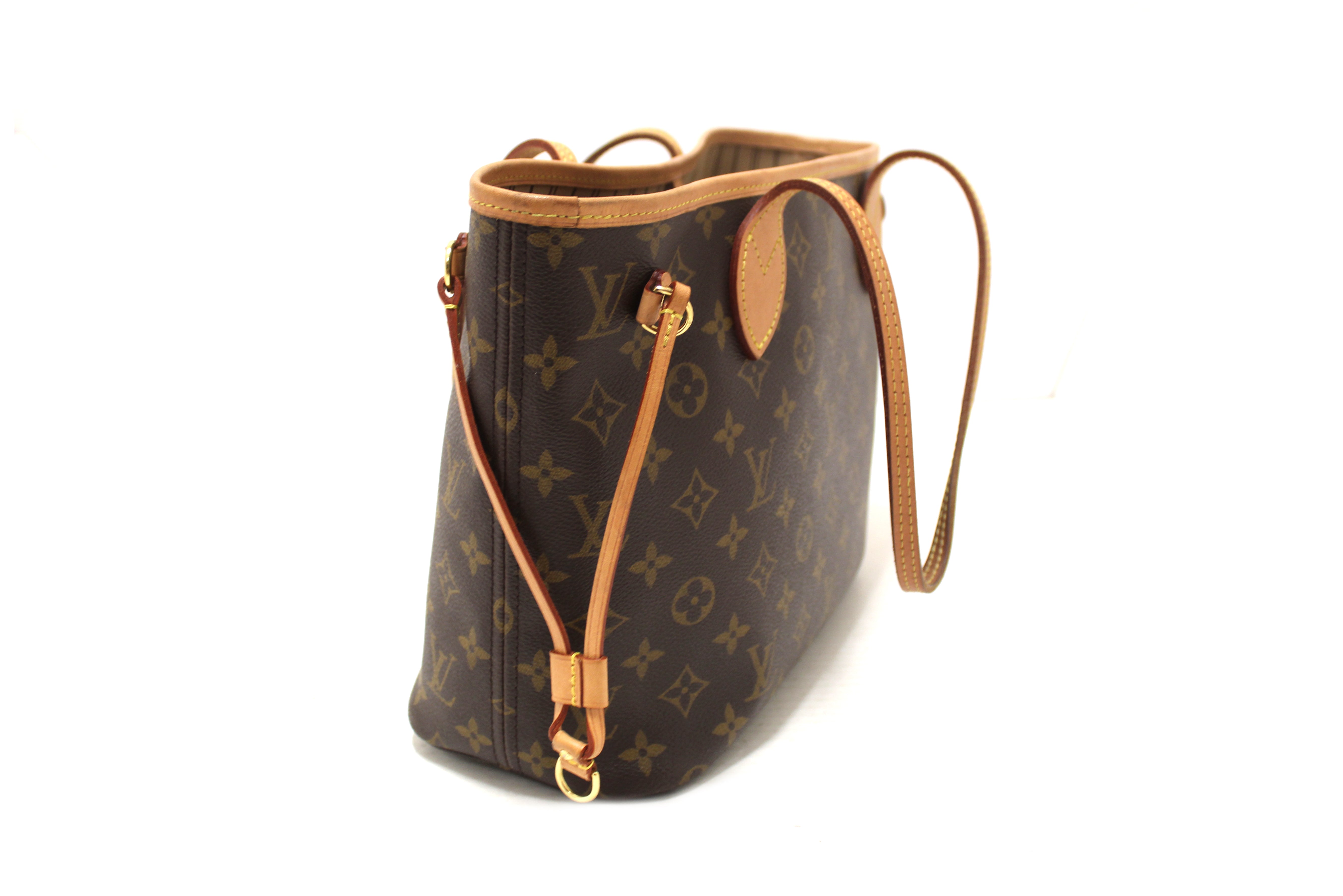 Authentic Louis Vuitton Classic Monogram Neverfull PM Tote Shoulder Bag