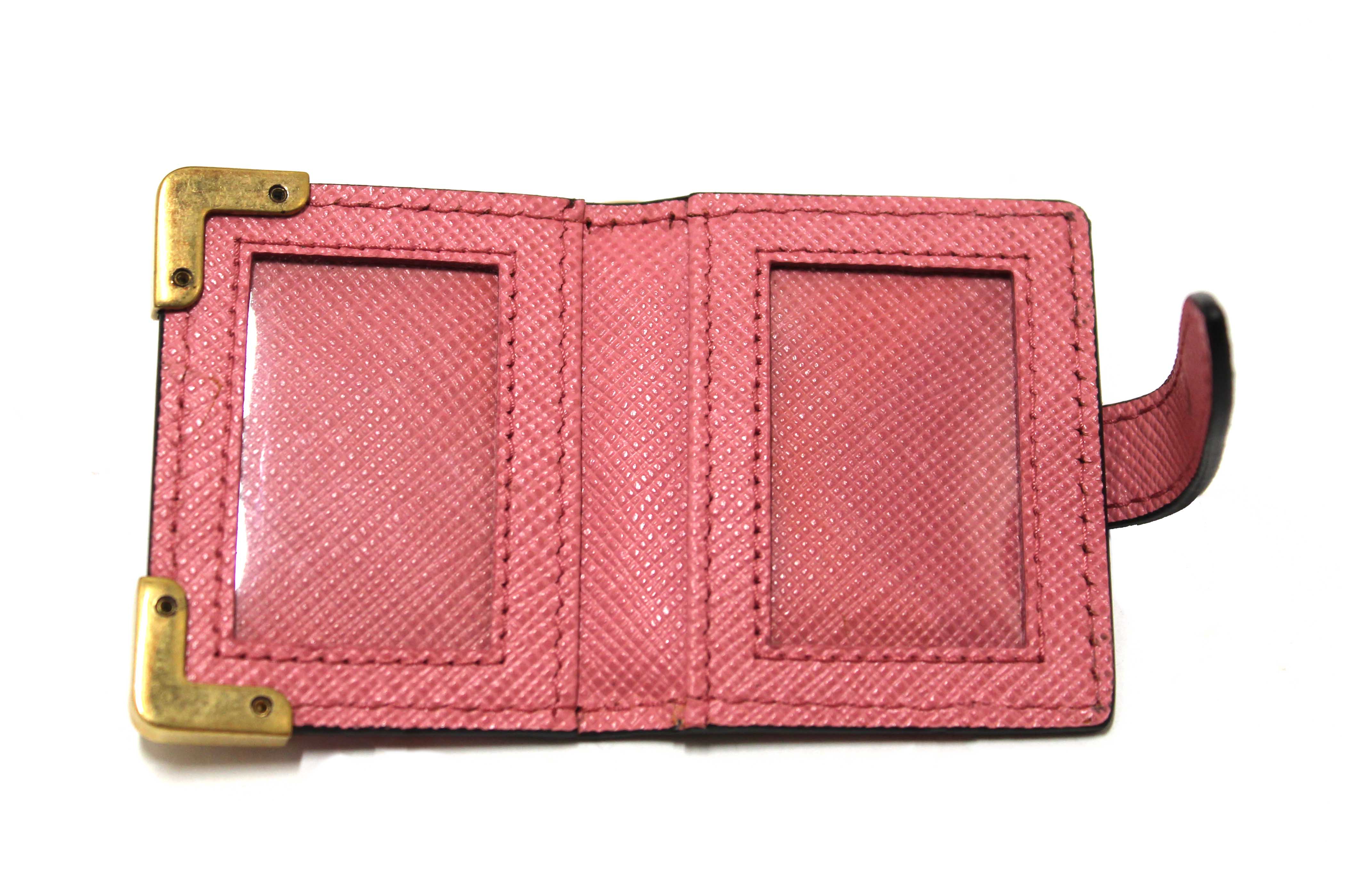 Authentic Prada Pink Leather Cahier Book Charm Key Ring