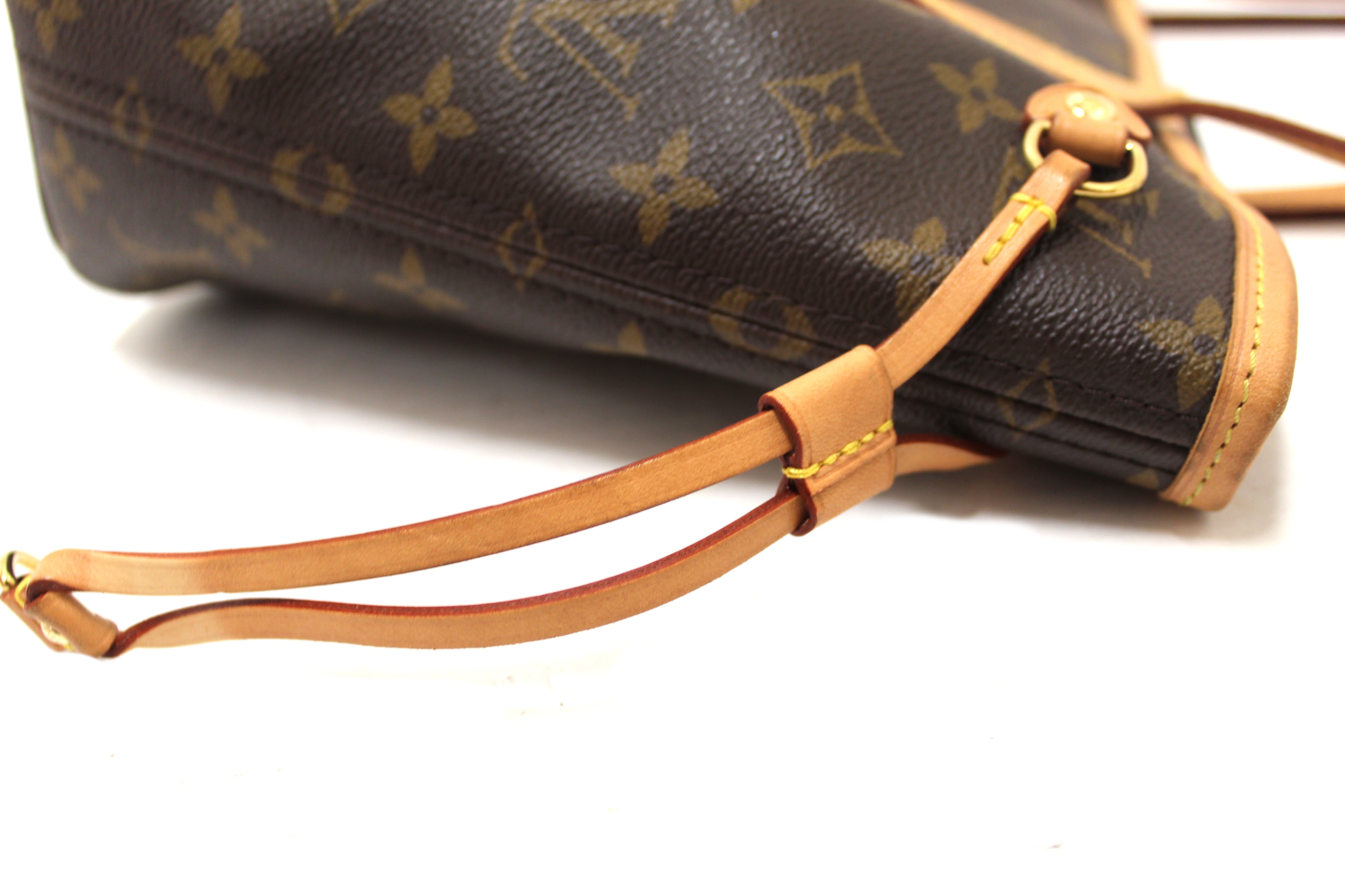 Authentic Louis Vuitton Classic Monogram Neverfull PM Tote Shoulder Bag