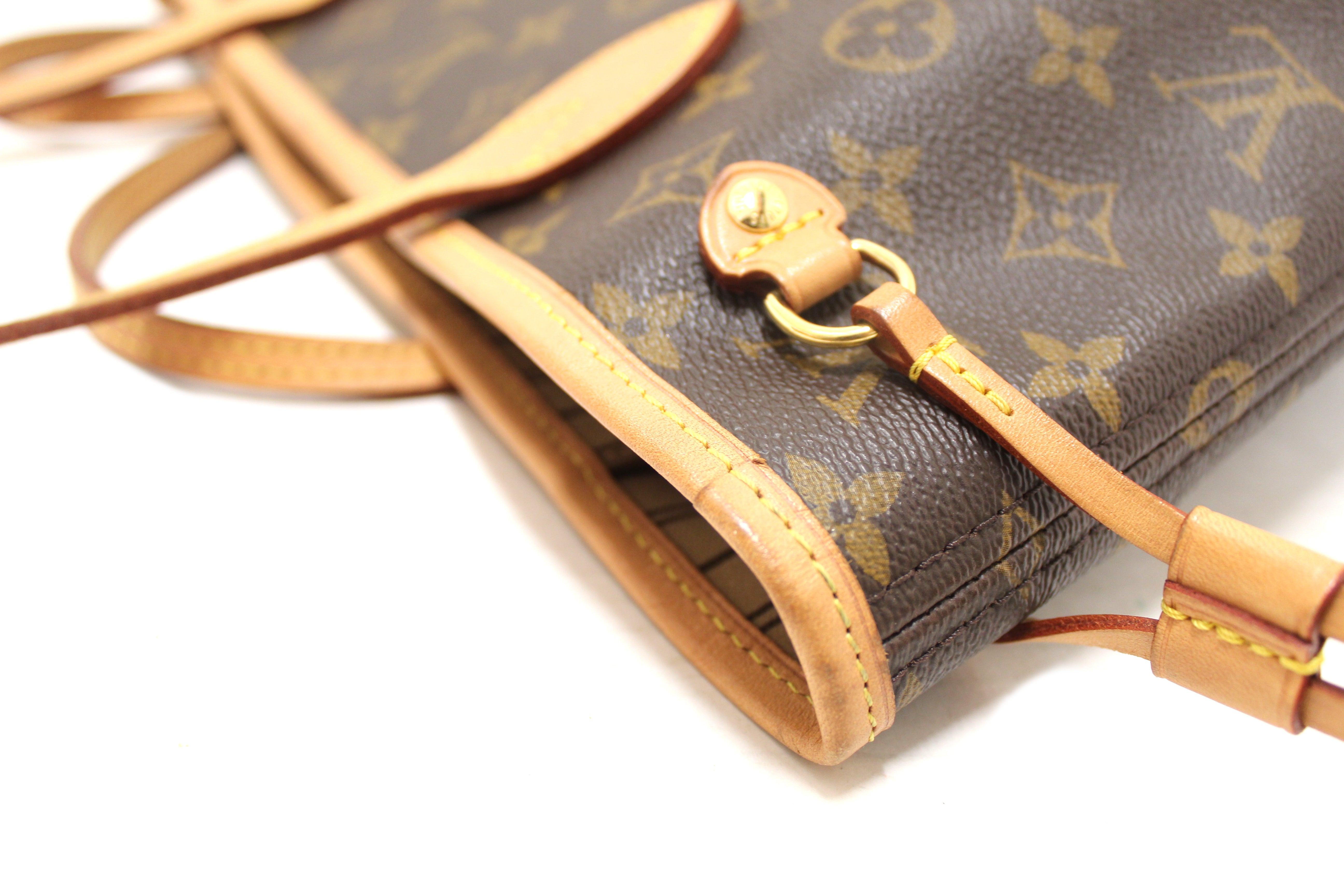 Authentic Louis Vuitton Classic Monogram Neverfull PM Tote Shoulder Bag