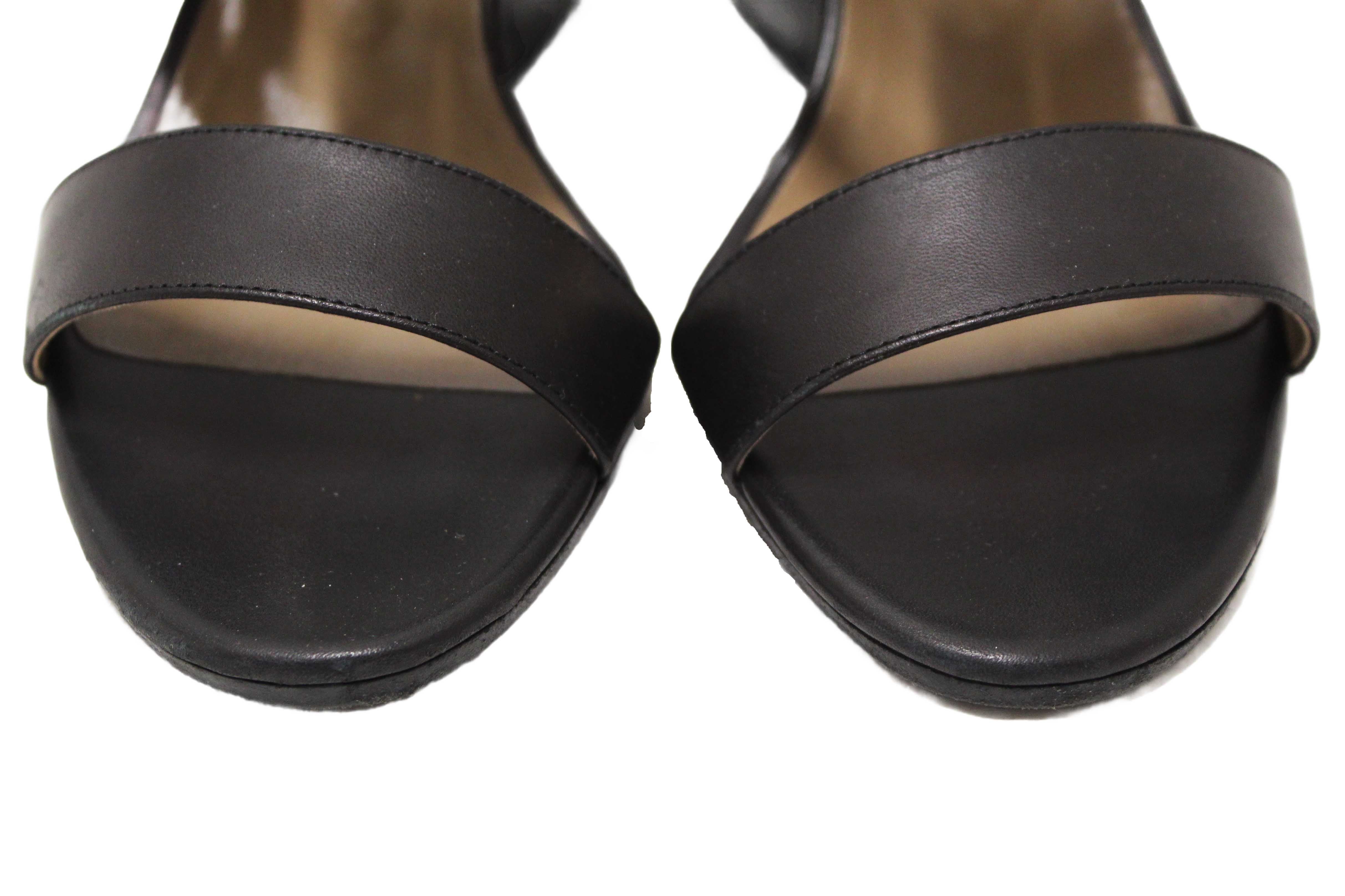 Authentic Hermes Chocolate Brown Nappa Leather Bikini Sandal Size 35
