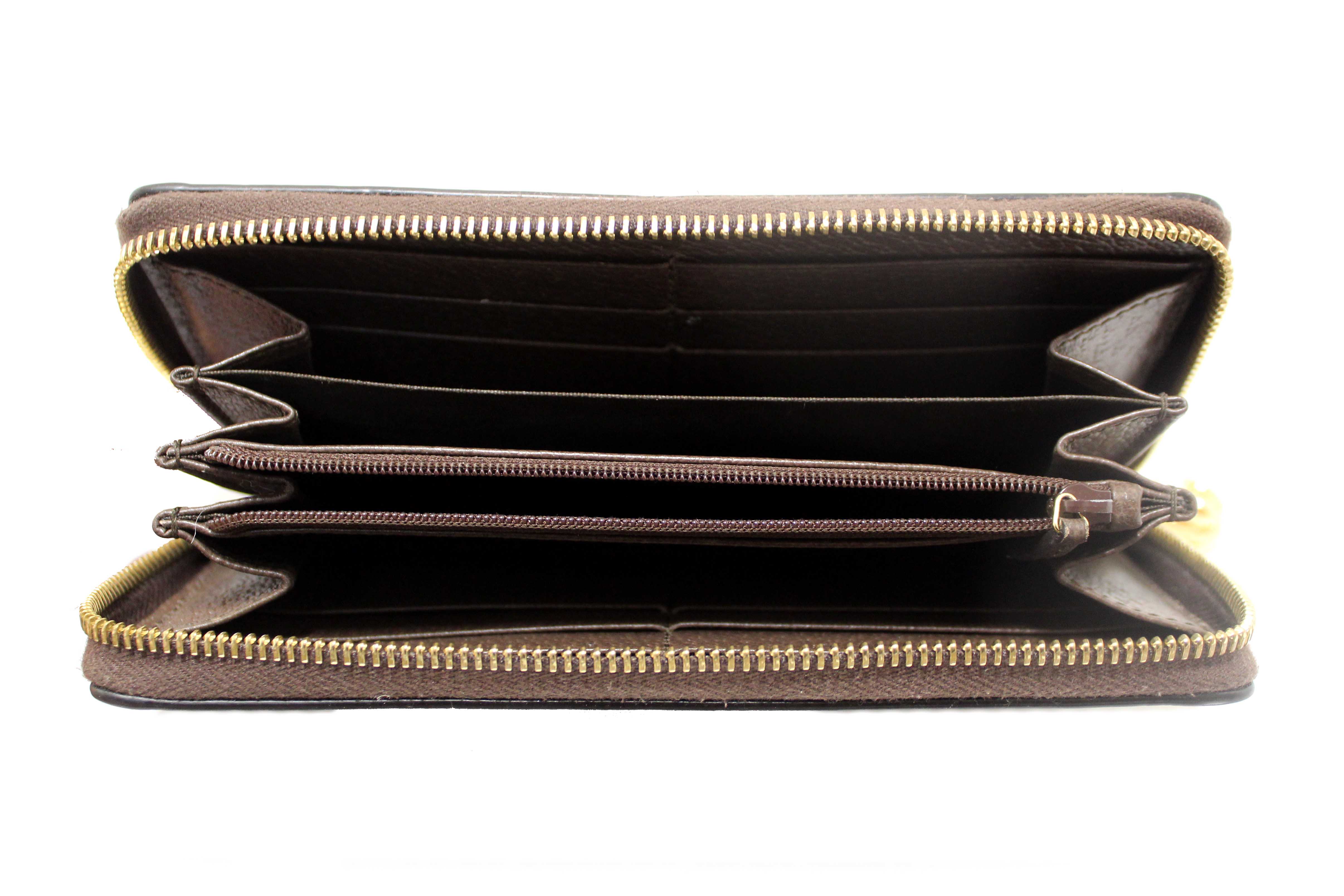 Authentic Gucci GG Supreme Ophidia Zip Around Wallet 523154