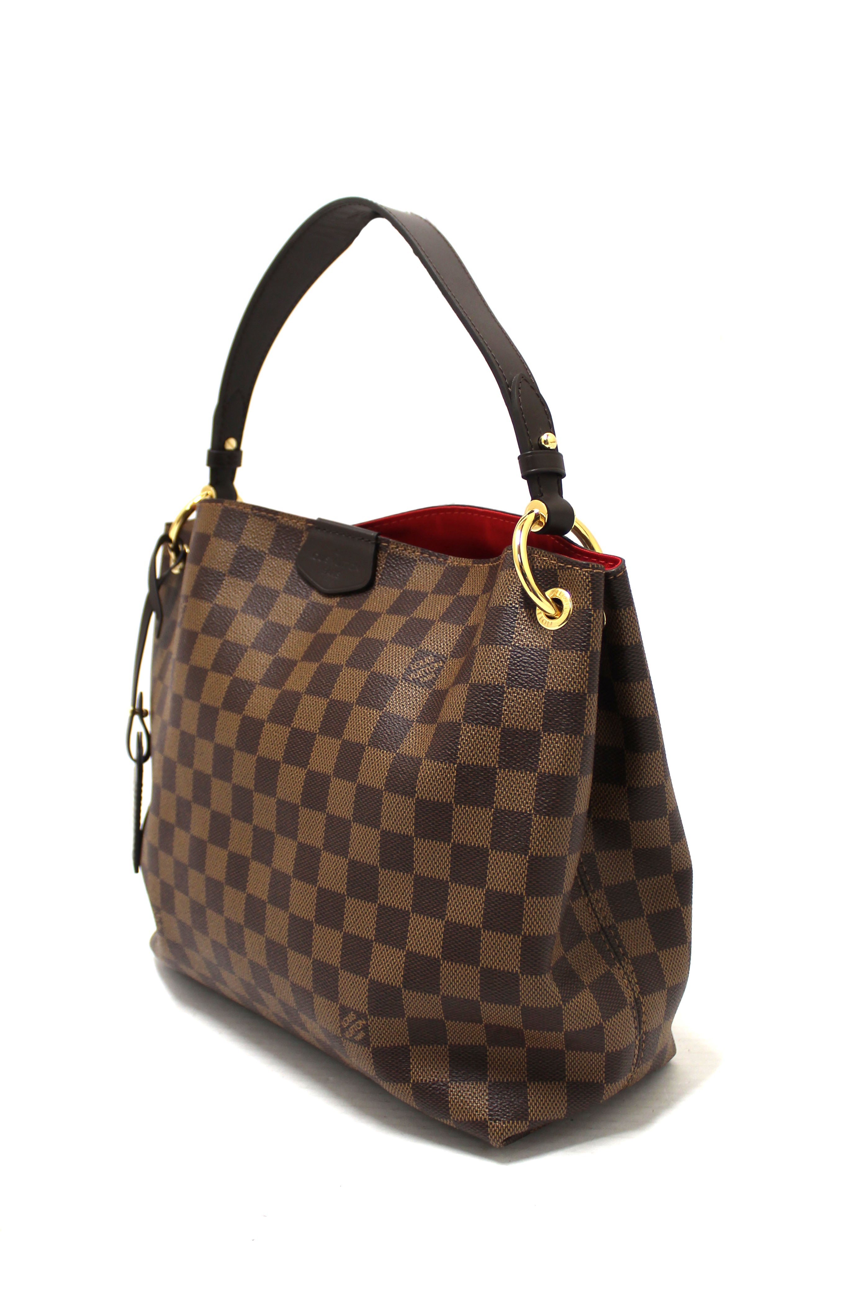 Authentic Louis Vuitton Damier Ebene Canvas Graceful PM Tote Shoulder Bag