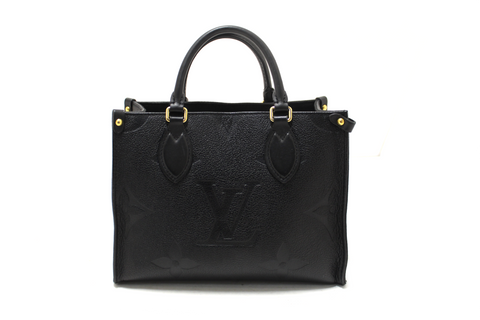 Authentic Louis Vuitton Black Empriente Leather OnTheGo PM Tote Bag