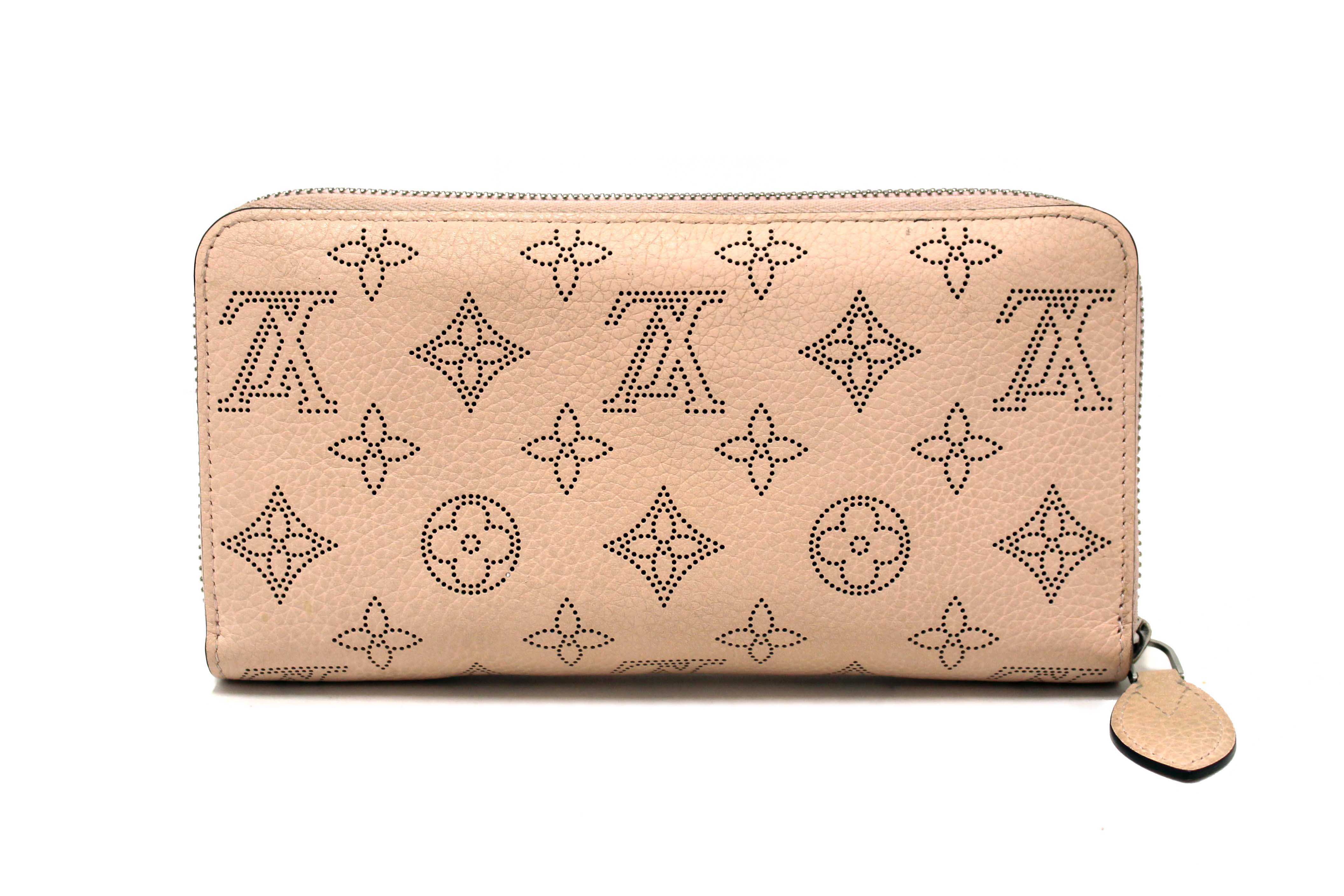 Authentic Louis Vuitton Pink Mahina Leather Zippy Wallet