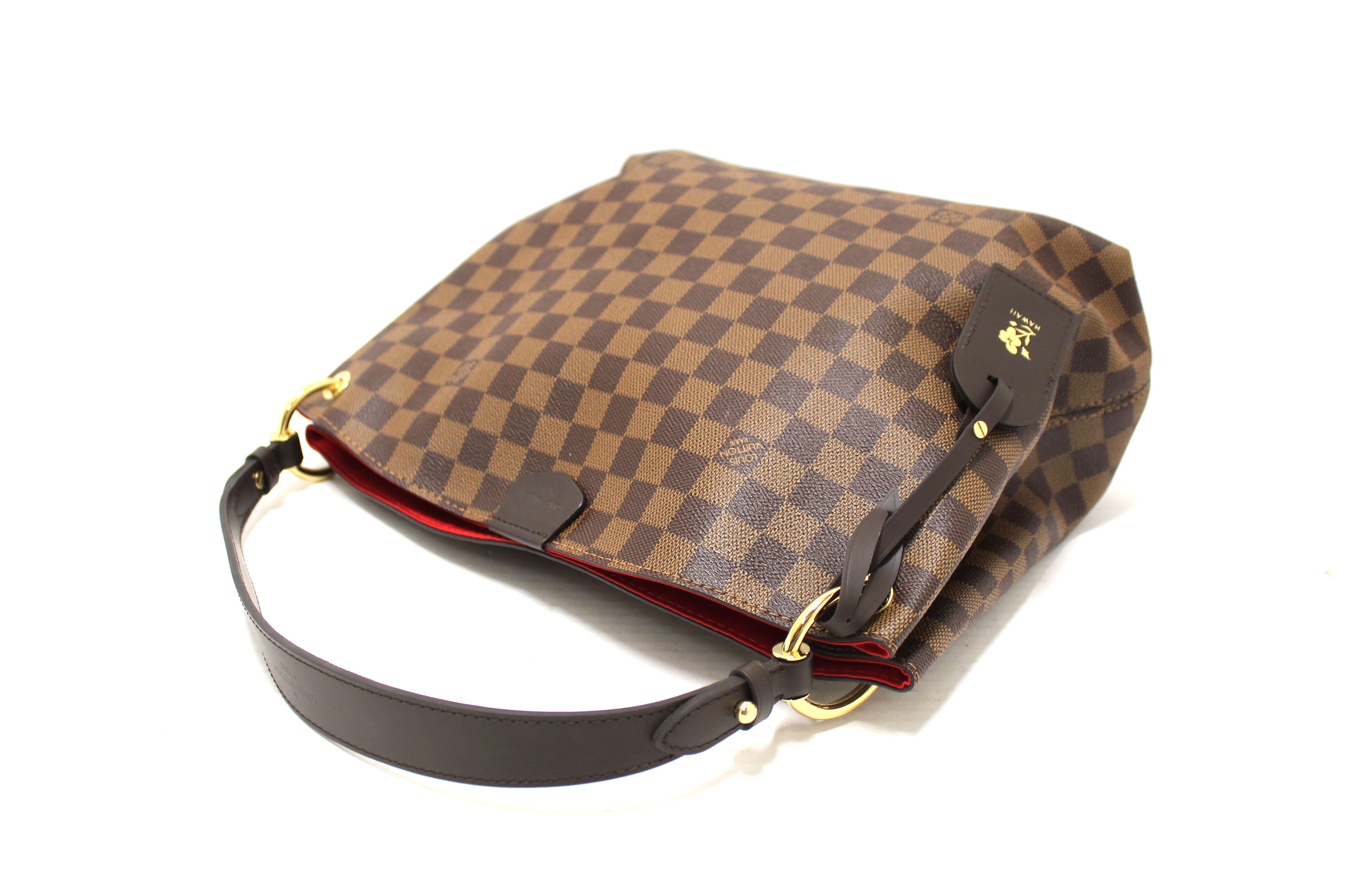 Authentic Louis Vuitton Damier Ebene Canvas Graceful PM Tote Shoulder Bag