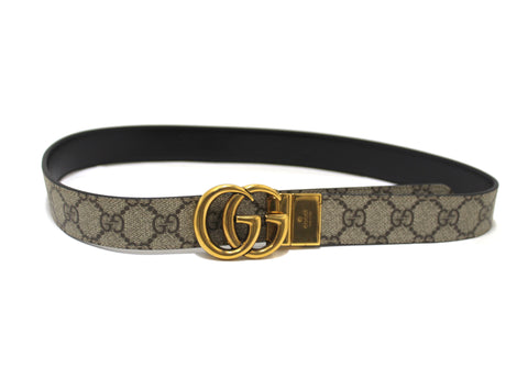 Authentic Gucci GG Supreme Marmont Reversible Belt Size 80