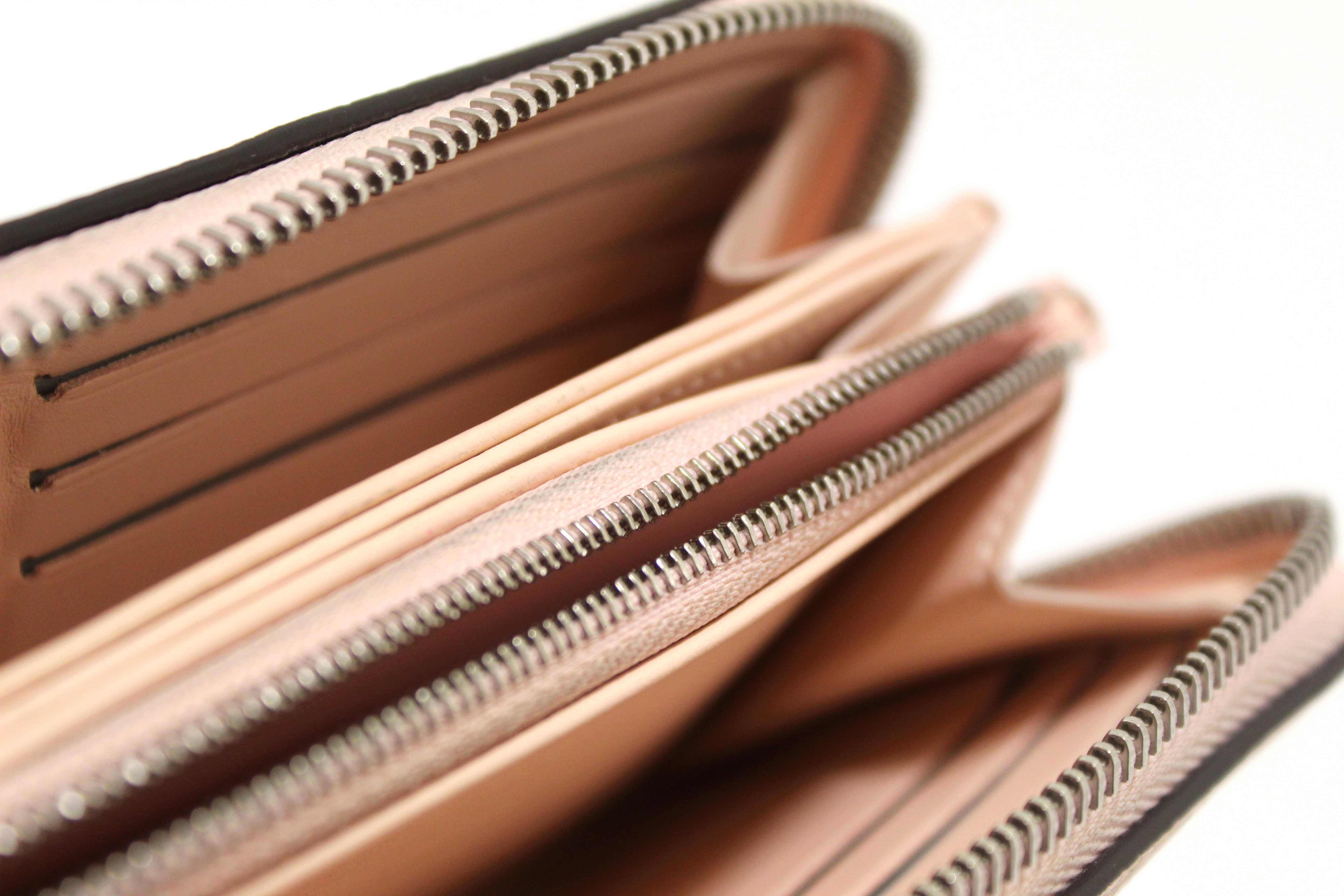 Authentic Louis Vuitton Pink Mahina Leather Zippy Wallet